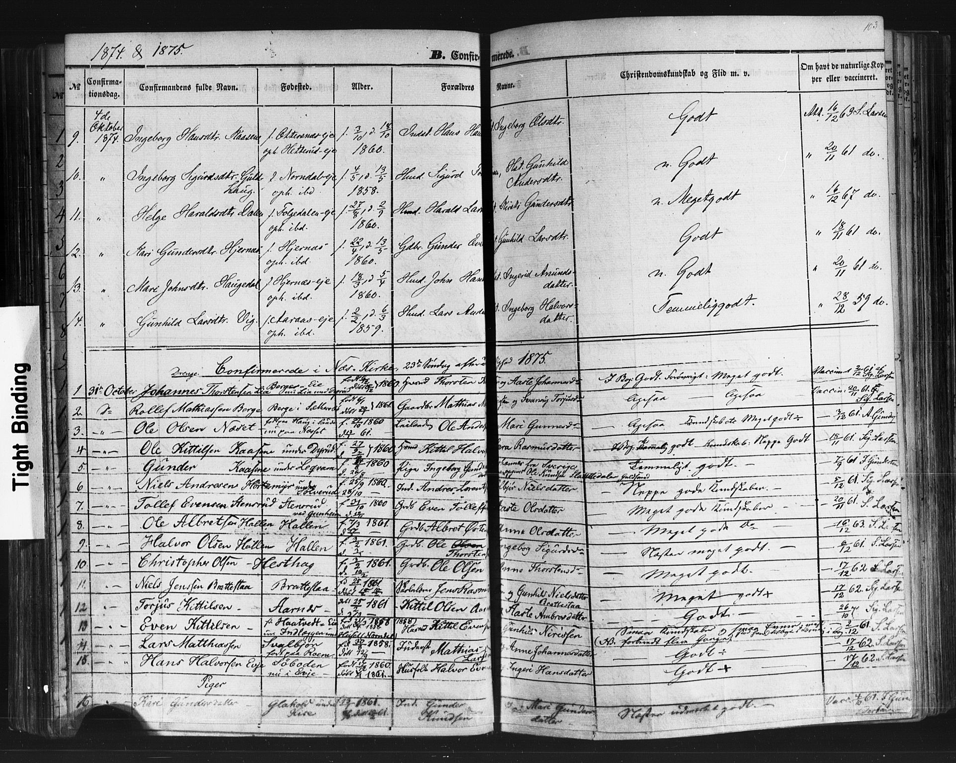 Sauherad kirkebøker, SAKO/A-298/F/Fb/L0001: Parish register (official) no. II 1, 1851-1877, p. 103