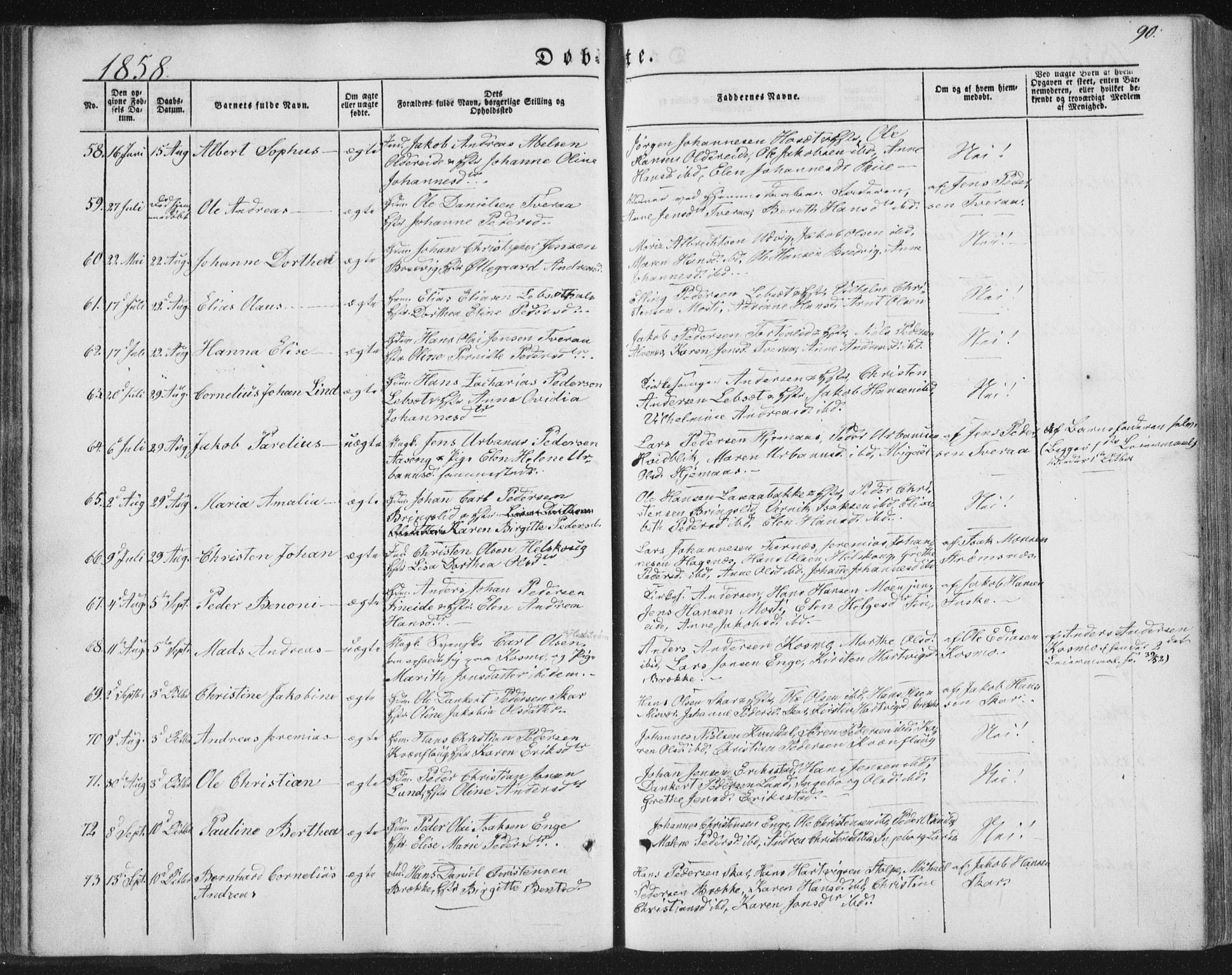 Ministerialprotokoller, klokkerbøker og fødselsregistre - Nordland, SAT/A-1459/852/L0738: Parish register (official) no. 852A08, 1849-1865, p. 90