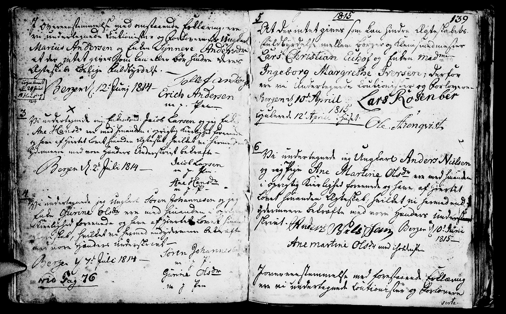 St. Jørgens hospital og Årstad sokneprestembete, SAB/A-99934: Parish register (official) no. A 1, 1743-1823, p. 139