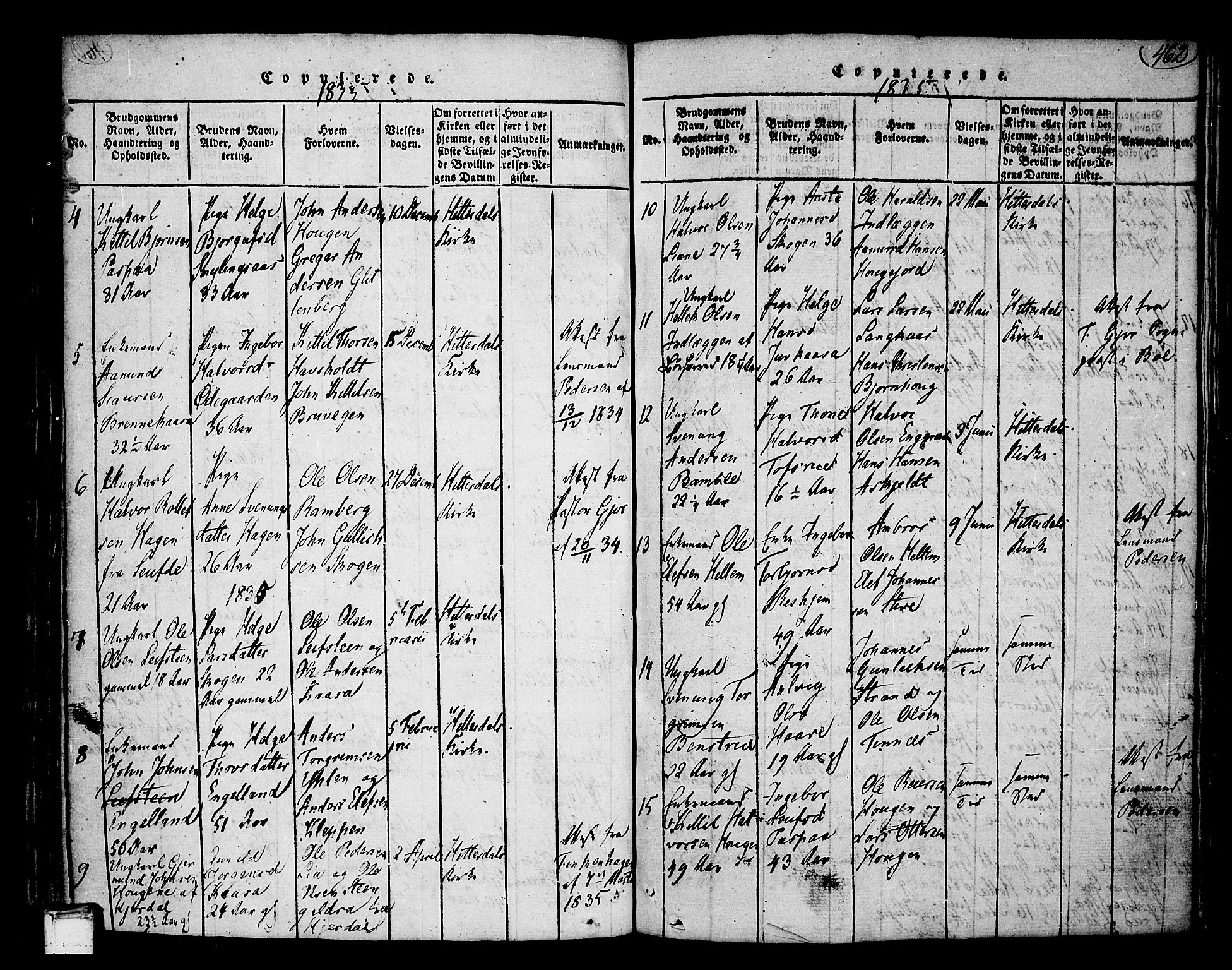 Heddal kirkebøker, AV/SAKO-A-268/F/Fa/L0005: Parish register (official) no. I 5, 1814-1837, p. 461-462