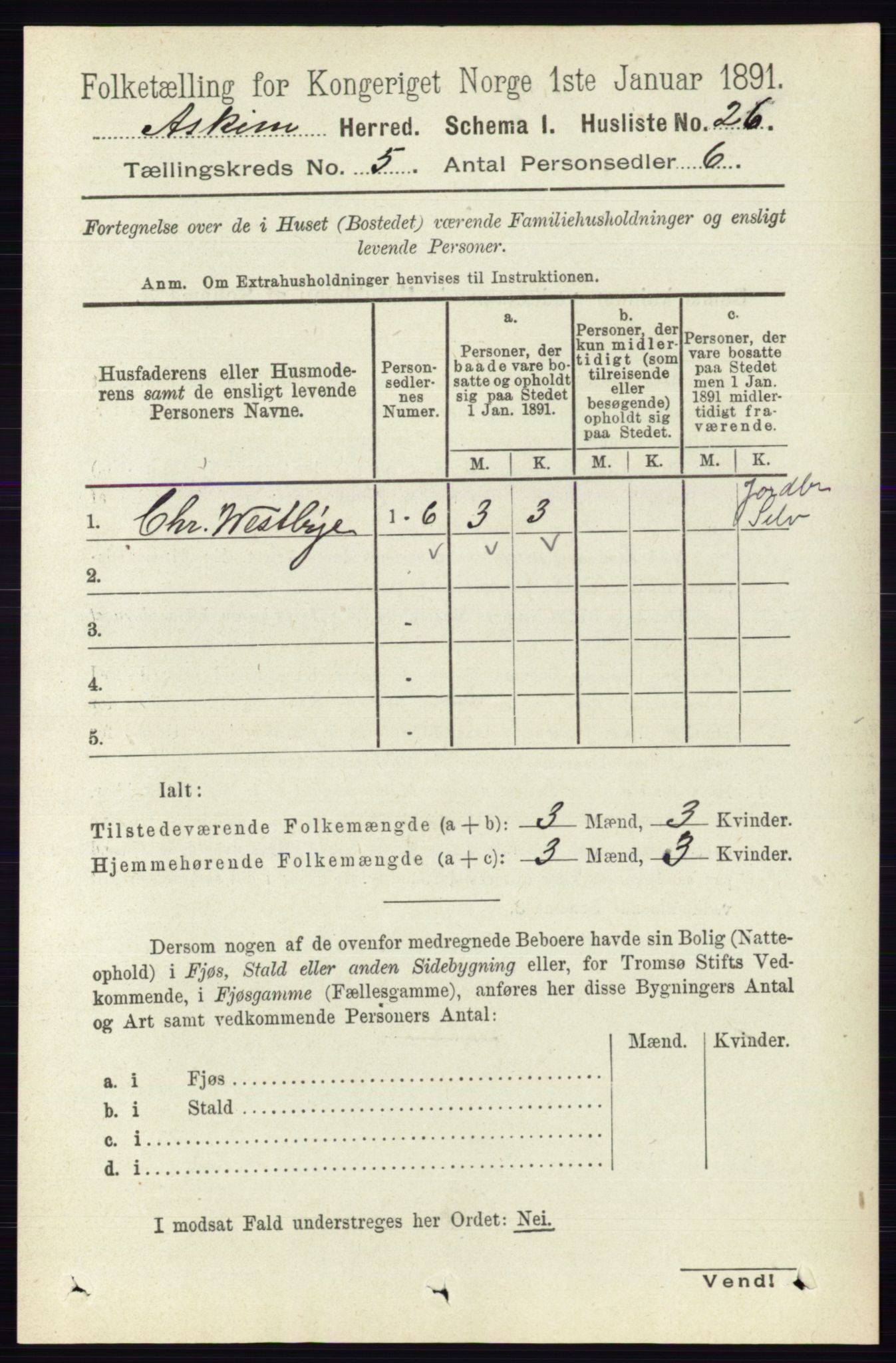 RA, 1891 census for 0124 Askim, 1891, p. 599