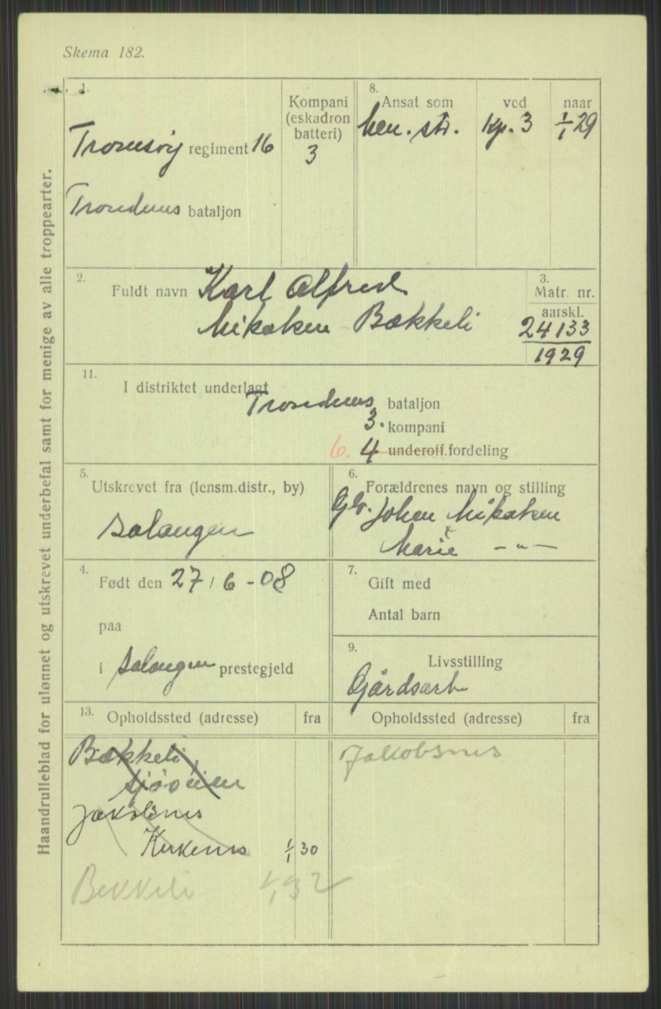 Forsvaret, Troms infanteriregiment nr. 16, AV/RA-RAFA-3146/P/Pa/L0013/0004: Rulleblad / Rulleblad for regimentets menige mannskaper, årsklasse 1929, 1929, p. 159