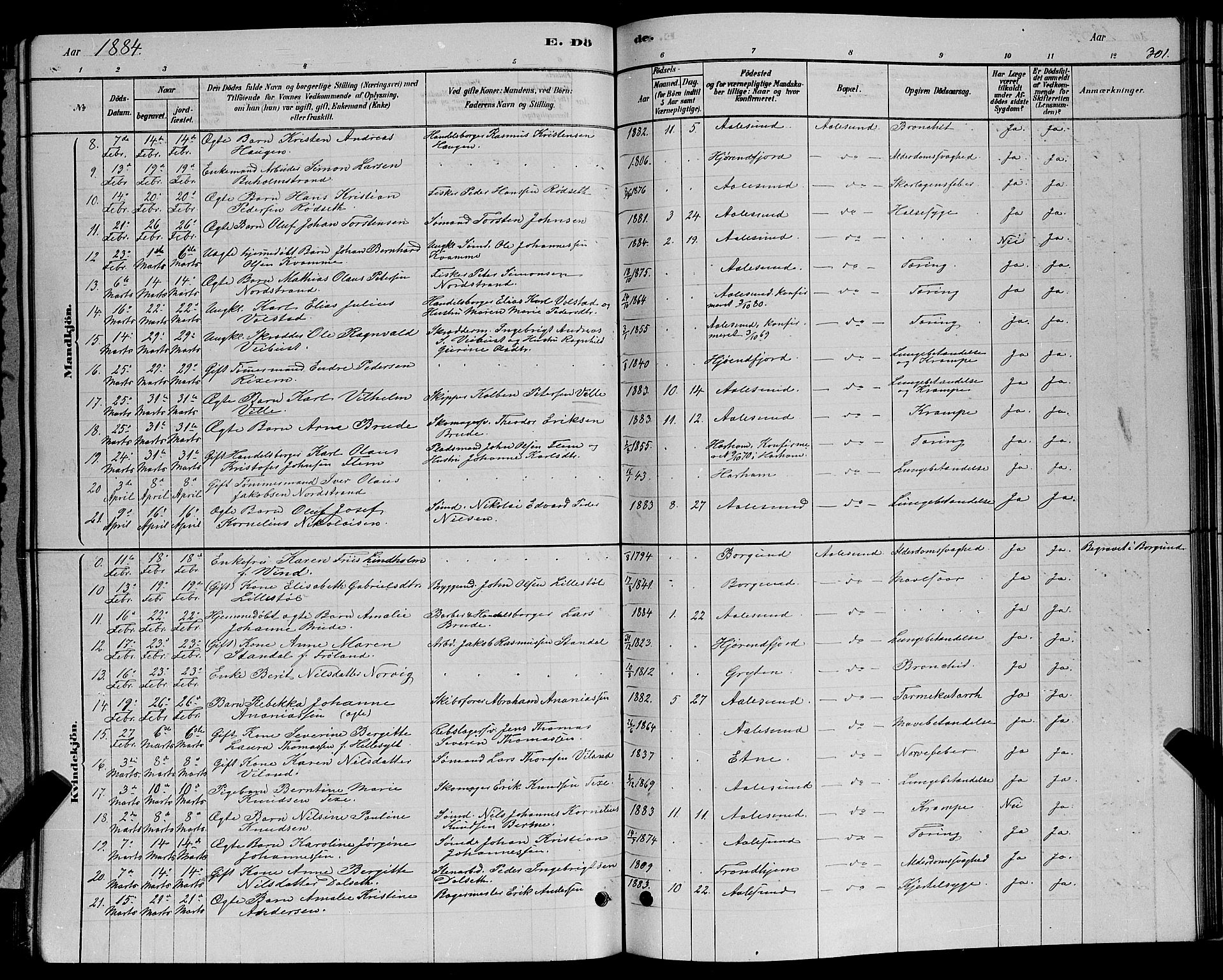 Ministerialprotokoller, klokkerbøker og fødselsregistre - Møre og Romsdal, SAT/A-1454/529/L0466: Parish register (copy) no. 529C03, 1878-1888, p. 301