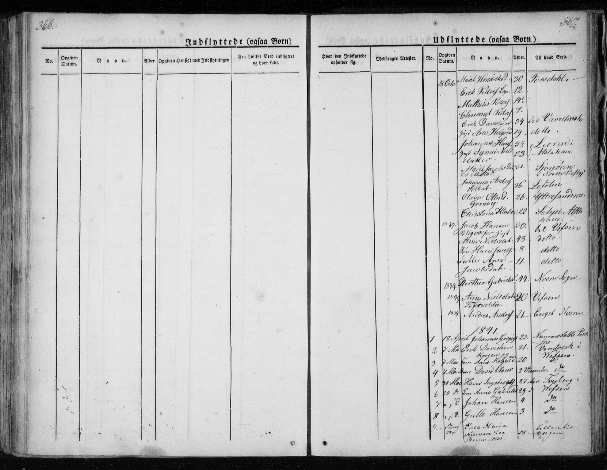 Ministerialprotokoller, klokkerbøker og fødselsregistre - Nordland, SAT/A-1459/825/L0354: Parish register (official) no. 825A08, 1826-1841, p. 366-367