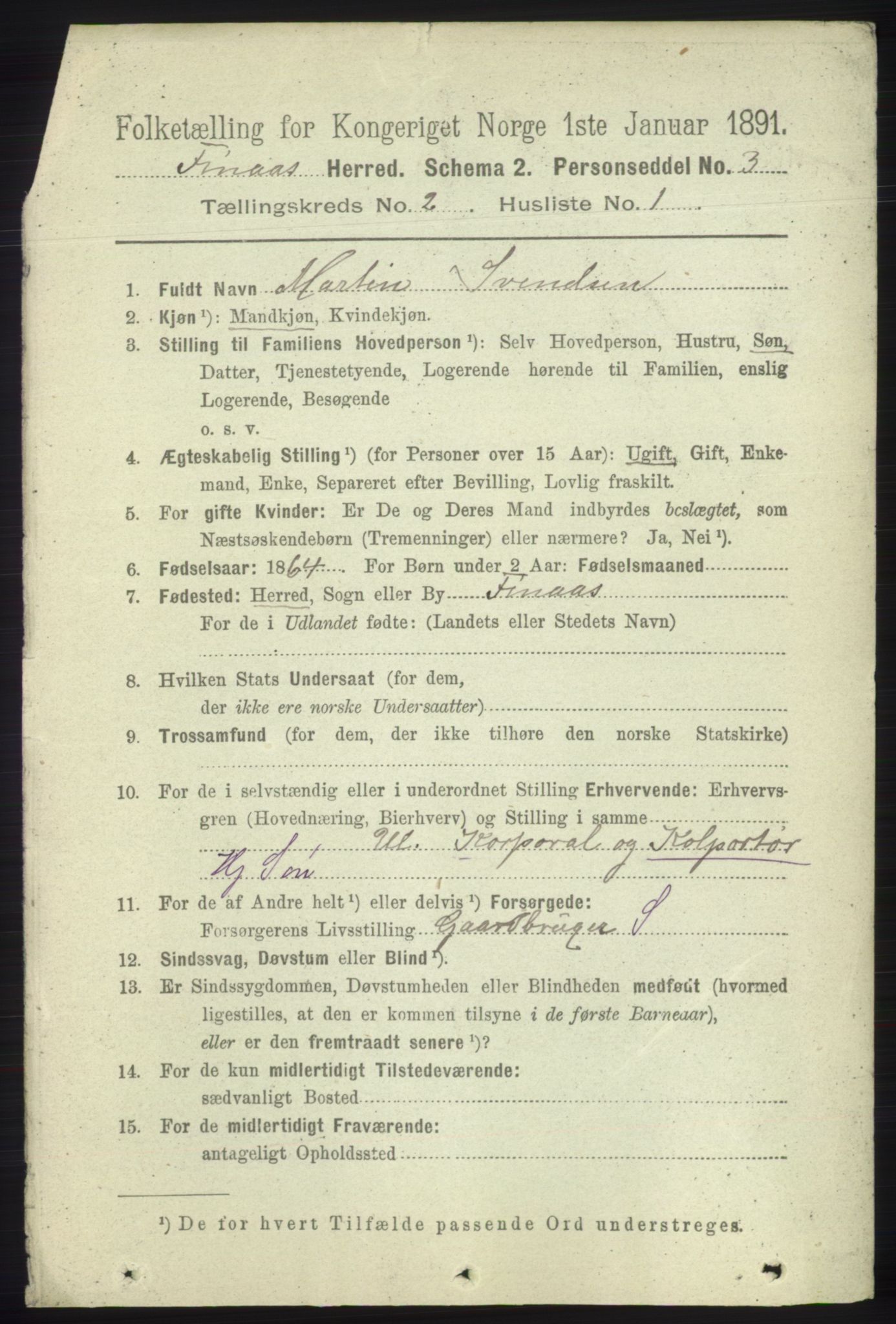 RA, 1891 census for 1218 Finnås, 1891, p. 772