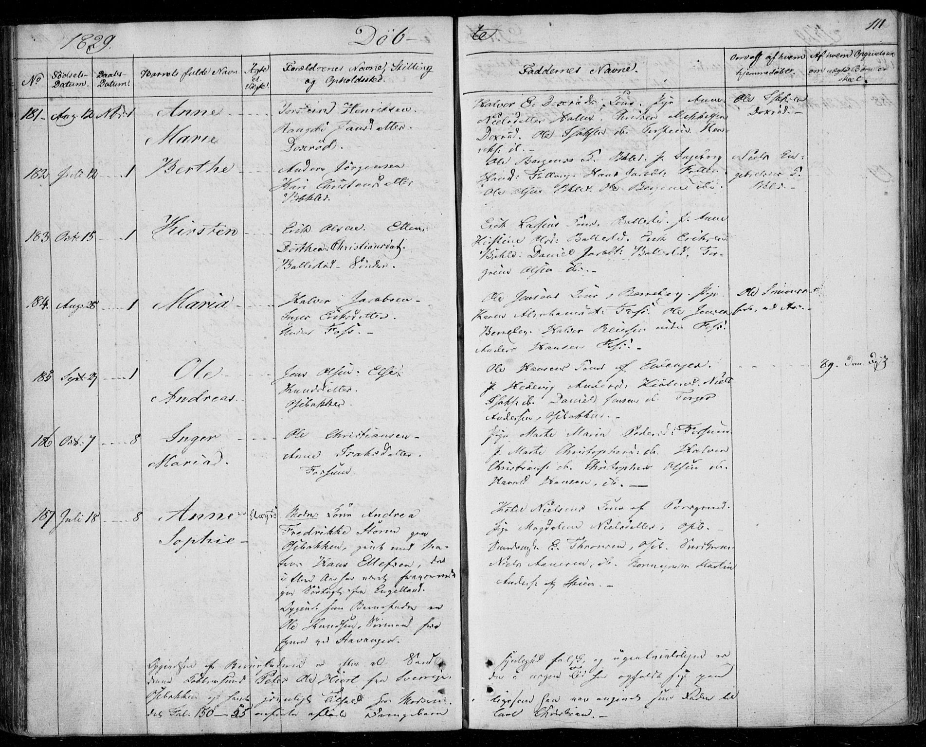 Gjerpen kirkebøker, AV/SAKO-A-265/F/Fa/L0005: Parish register (official) no. I 5, 1823-1829, p. 111