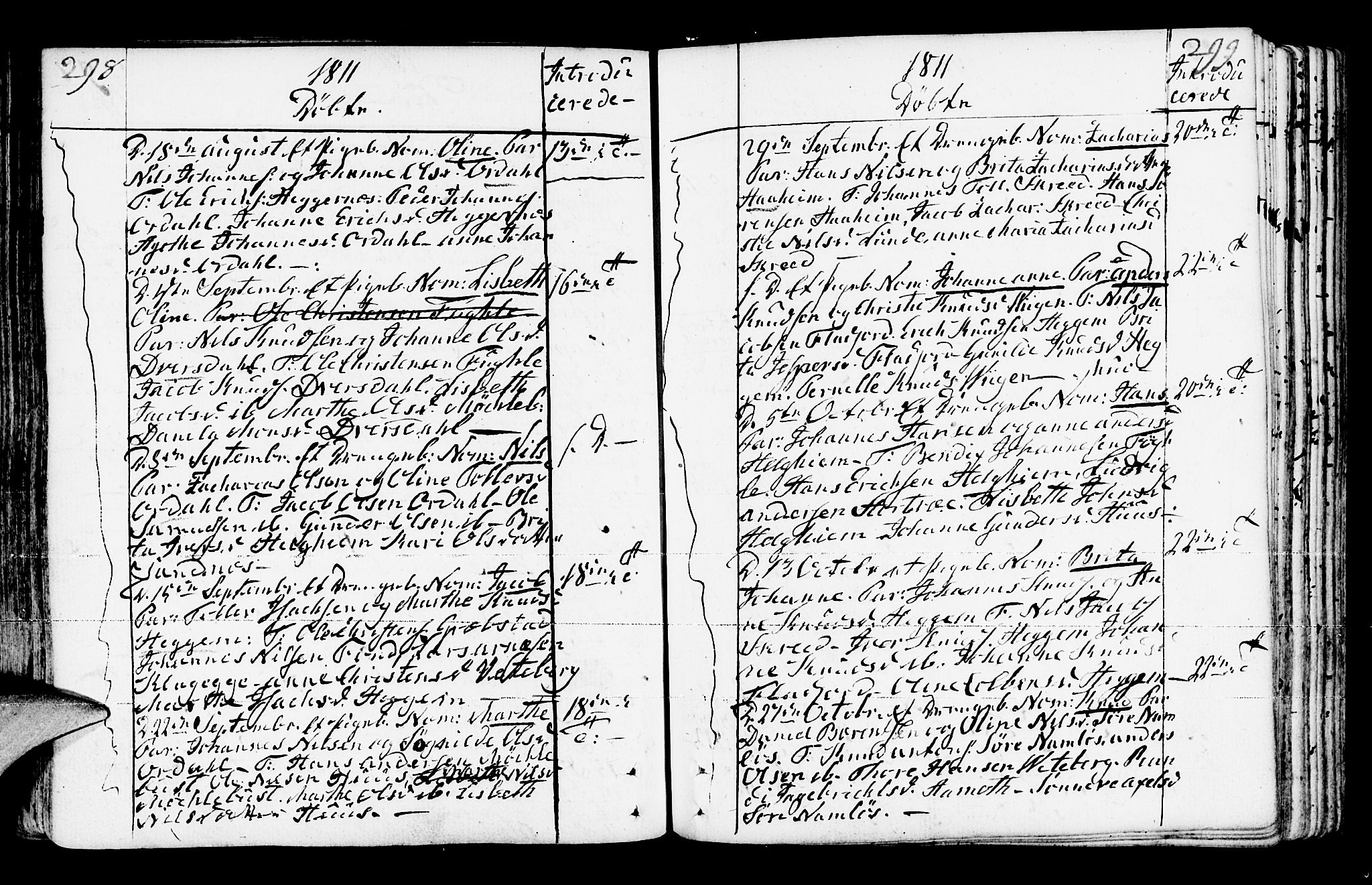 Jølster sokneprestembete, AV/SAB-A-80701/H/Haa/Haaa/L0006: Parish register (official) no. A 6, 1790-1821, p. 298-299