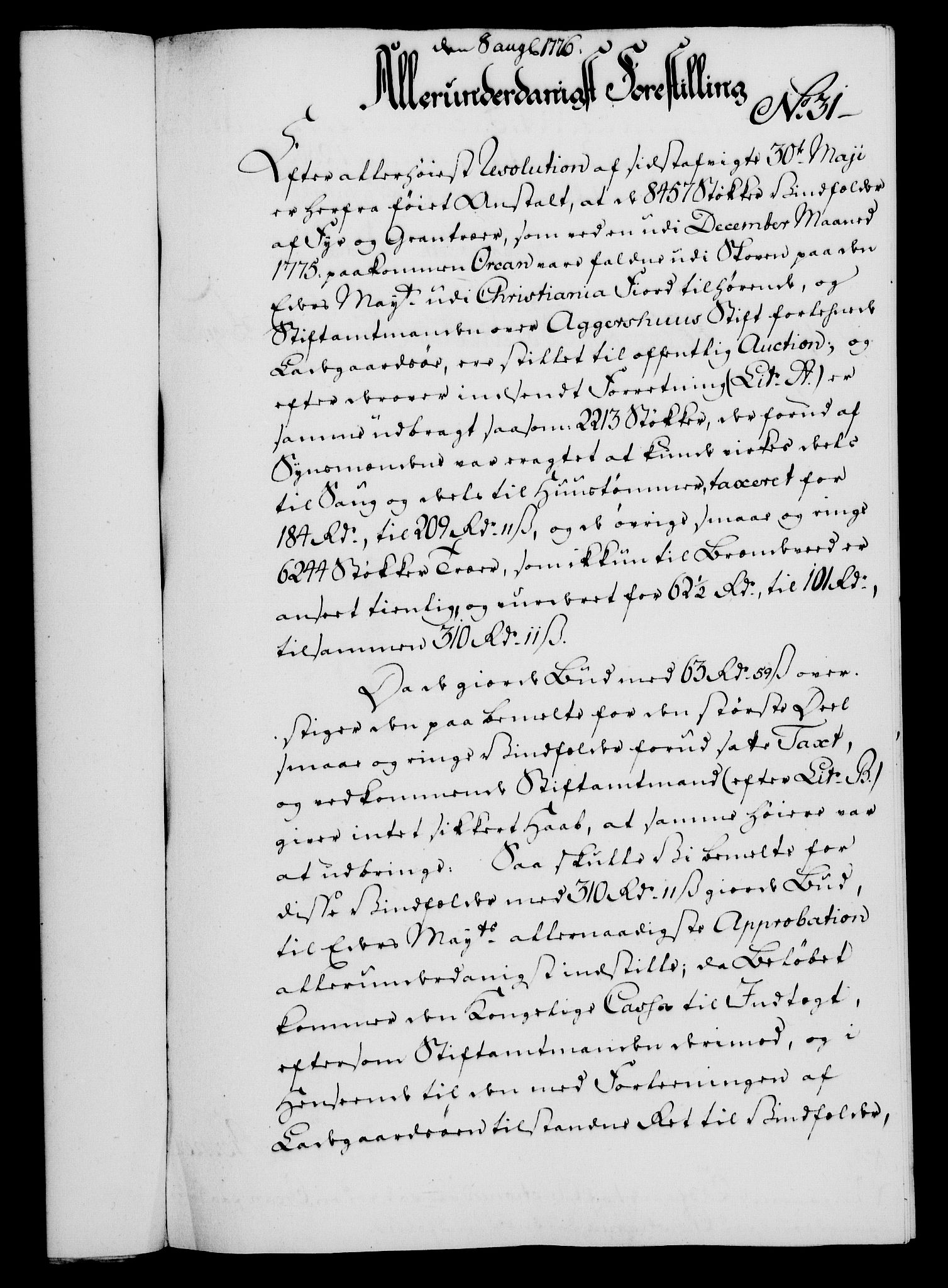 Rentekammeret, Kammerkanselliet, RA/EA-3111/G/Gf/Gfa/L0058: Norsk relasjons- og resolusjonsprotokoll (merket RK 52.58), 1776, p. 130