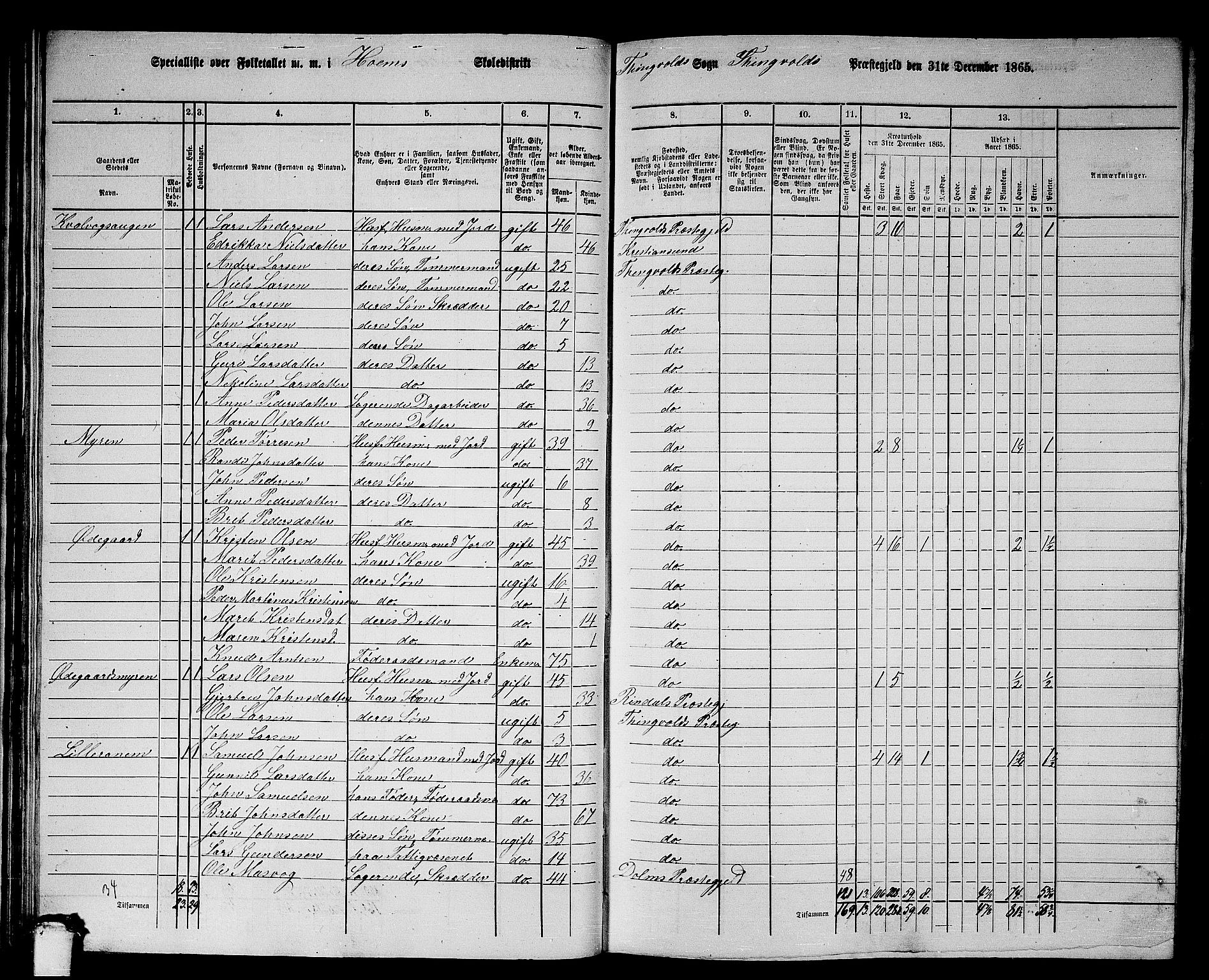 RA, 1865 census for Tingvoll, 1865, p. 55