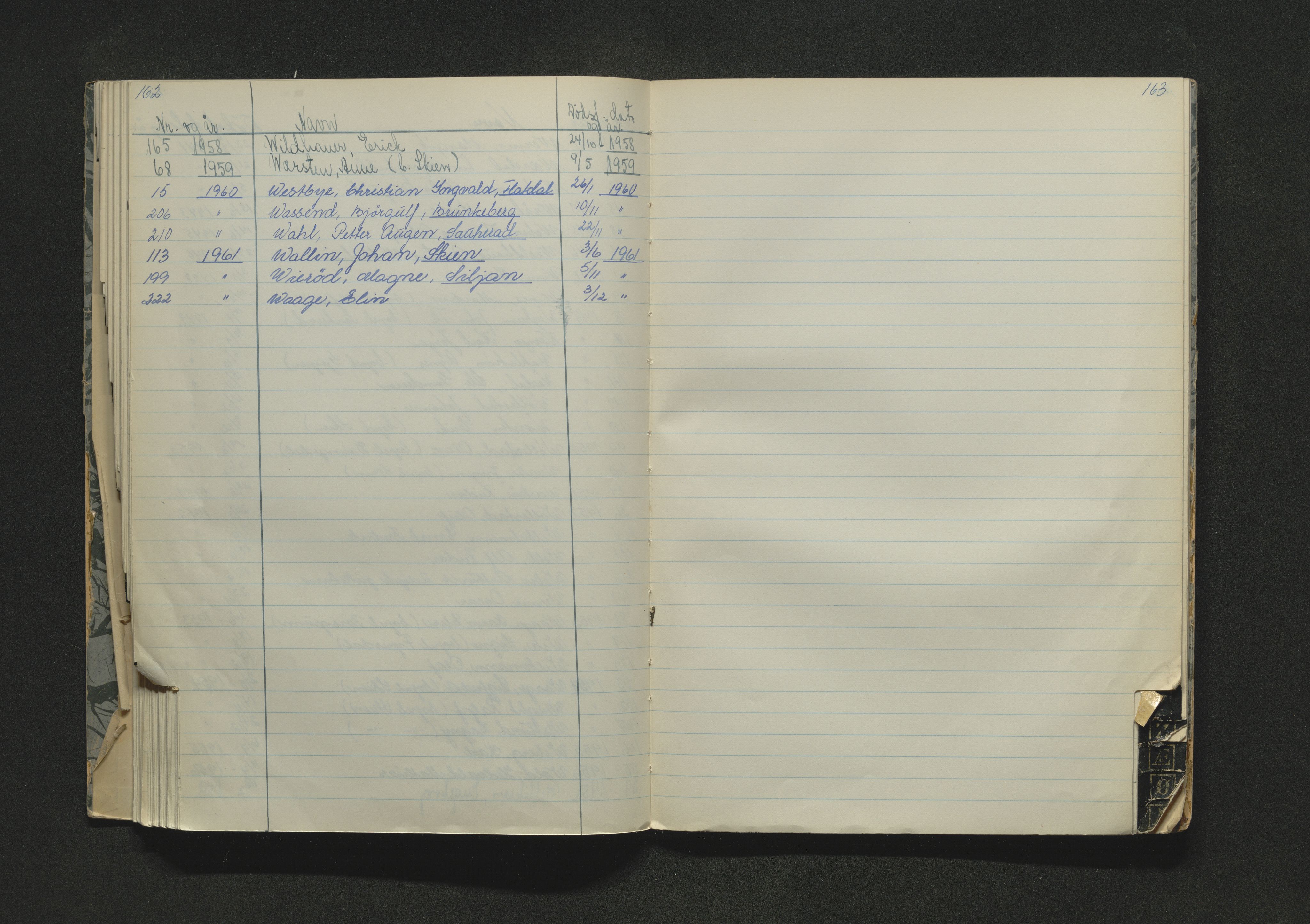 Solum lensmannskontor, AV/SAKO-A-575/H/Hb/L0001: Dødsfallsregister, 1938-1961