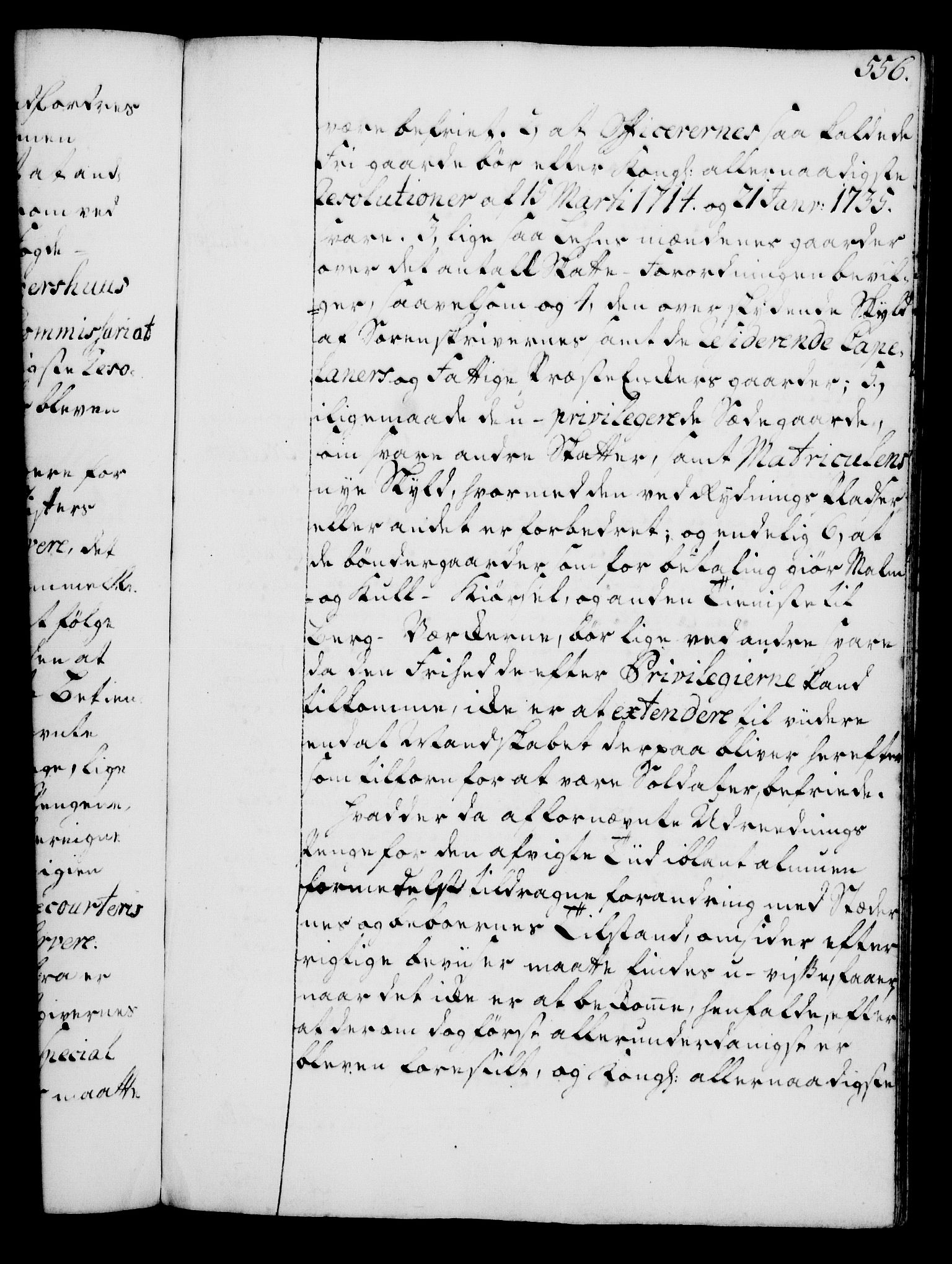 Rentekammeret, Kammerkanselliet, RA/EA-3111/G/Gg/Gga/L0005: Norsk ekspedisjonsprotokoll med register (merket RK 53.5), 1741-1749, p. 556