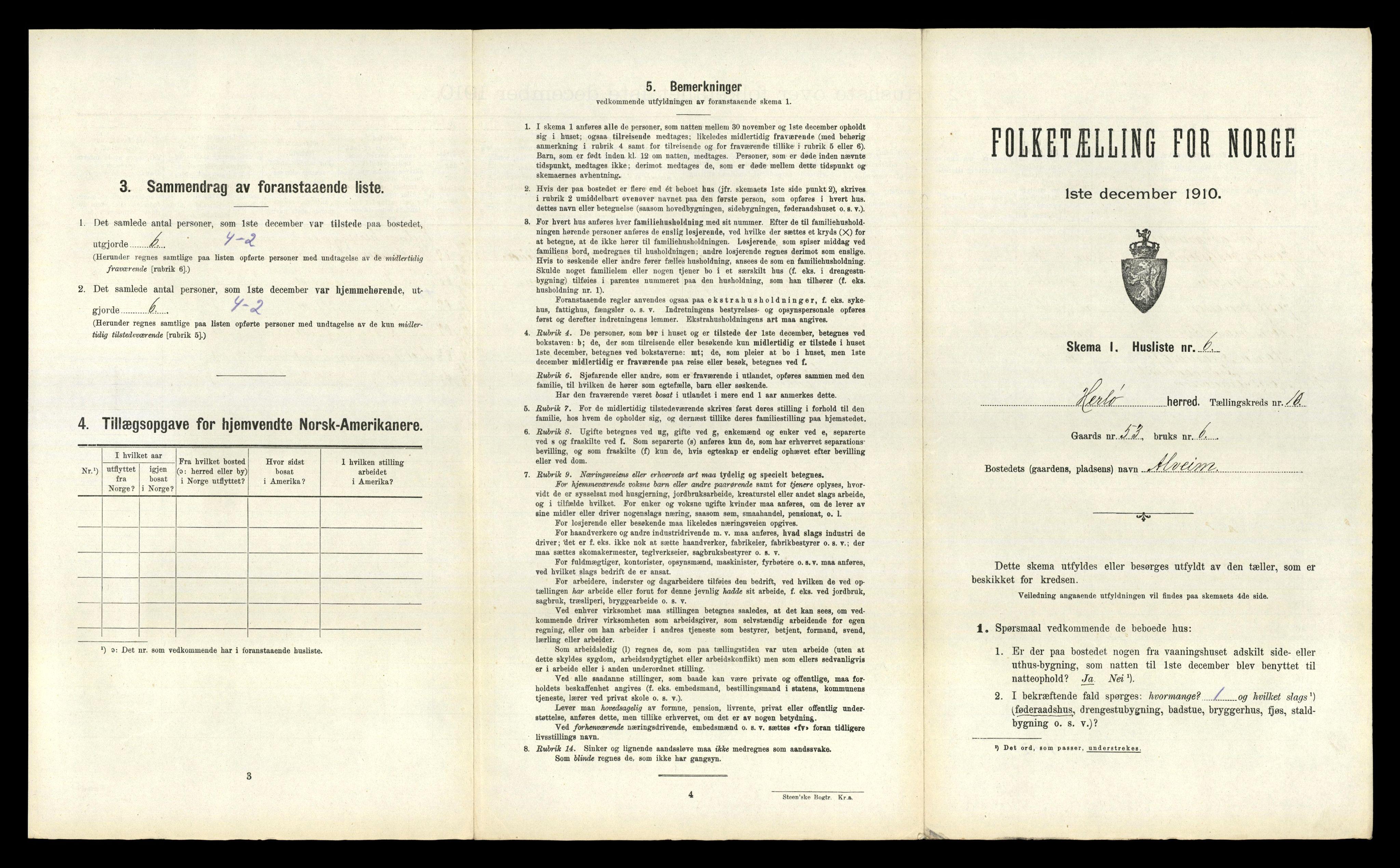 RA, 1910 census for Herdla, 1910, p. 1080