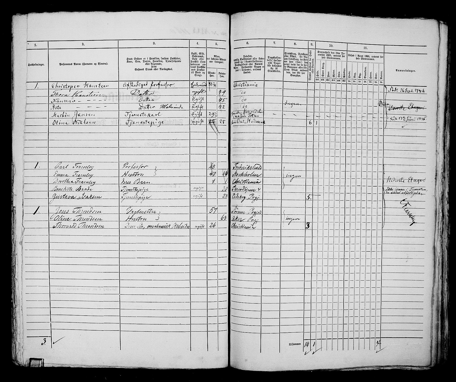 RA, 1865 census for Kristiania, 1865, p. 2611