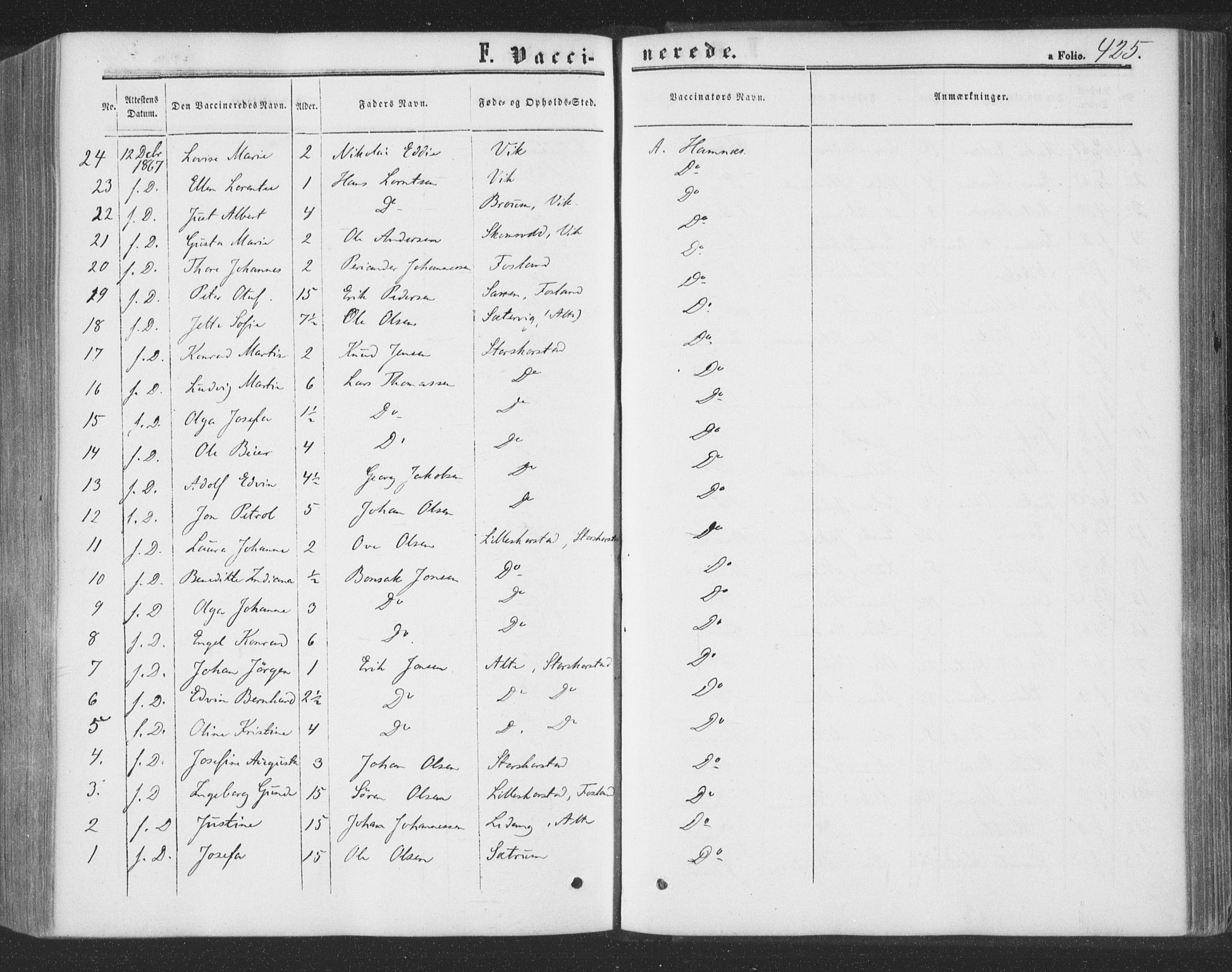 Ministerialprotokoller, klokkerbøker og fødselsregistre - Nord-Trøndelag, SAT/A-1458/773/L0615: Parish register (official) no. 773A06, 1857-1870, p. 425