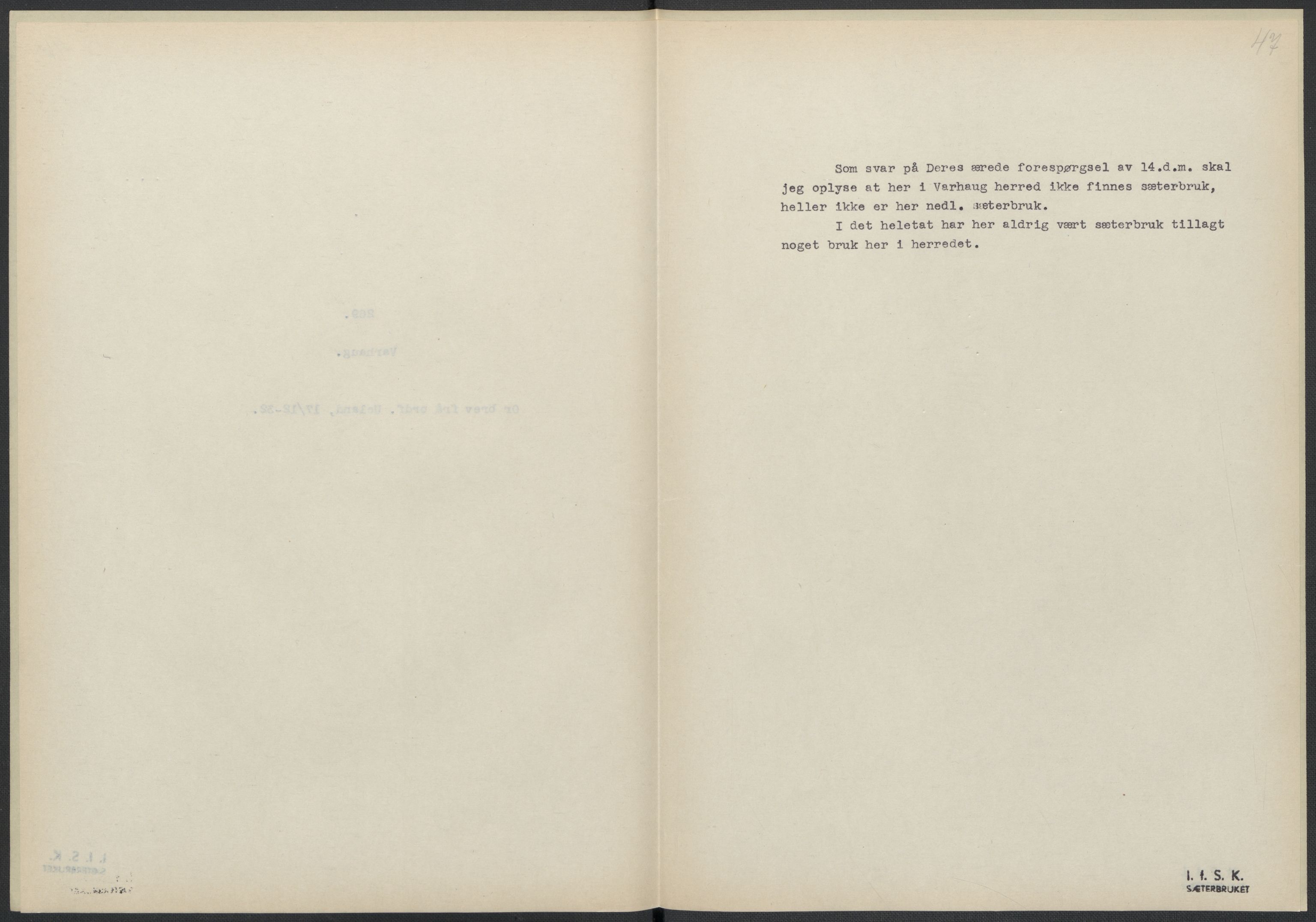 Instituttet for sammenlignende kulturforskning, AV/RA-PA-0424/F/Fc/L0009/0001: Eske B9: / Rogaland (perm XXII), 1932-1935, p. 47