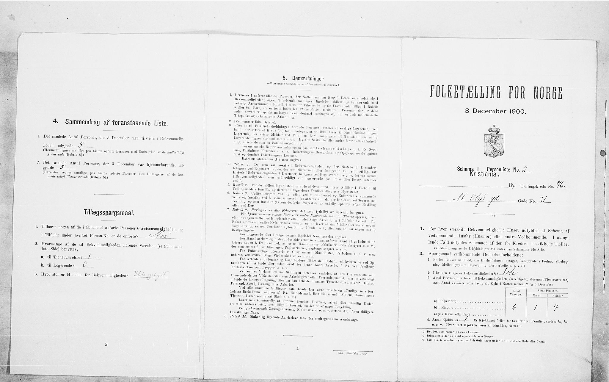 SAO, 1900 census for Kristiania, 1900, p. 90092