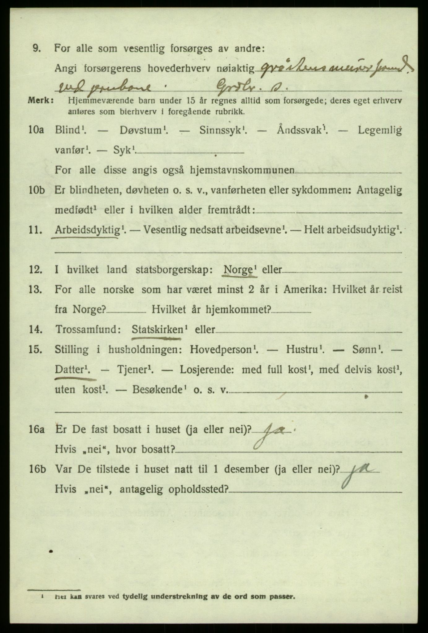 SAB, 1920 census for Bruvik, 1920, p. 1955