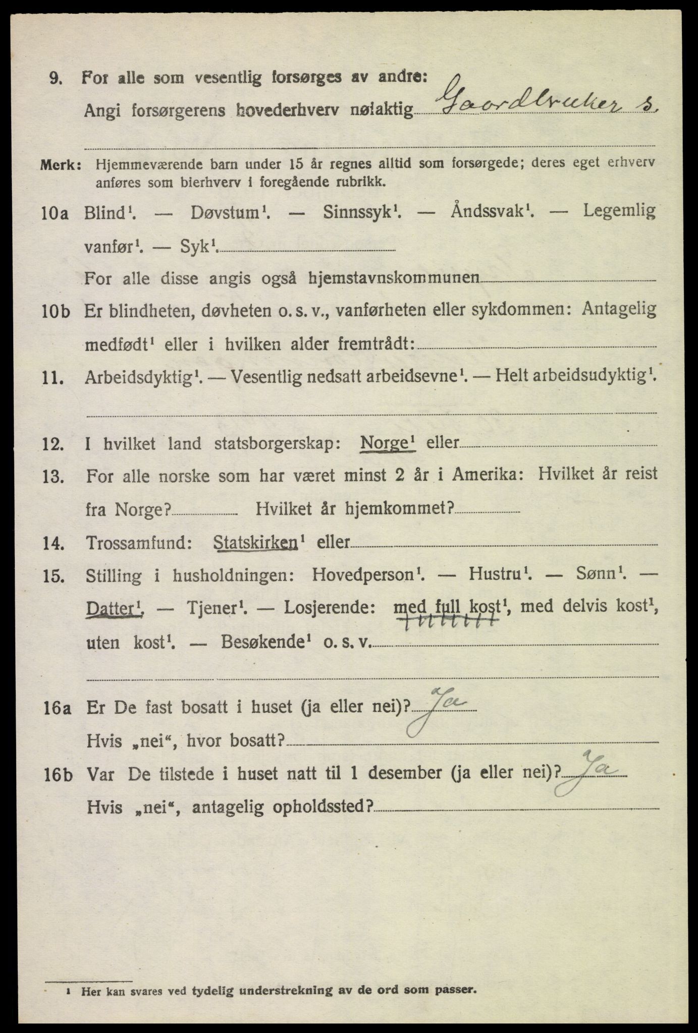 SAH, 1920 census for Trysil, 1920, p. 4534