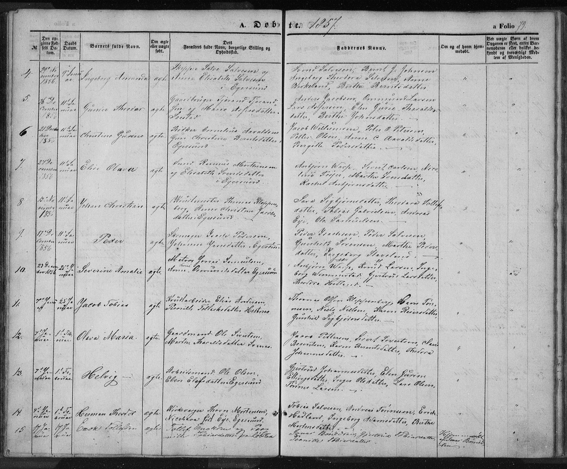 Eigersund sokneprestkontor, SAST/A-101807/S08/L0012: Parish register (official) no. A 12.1, 1850-1865, p. 79