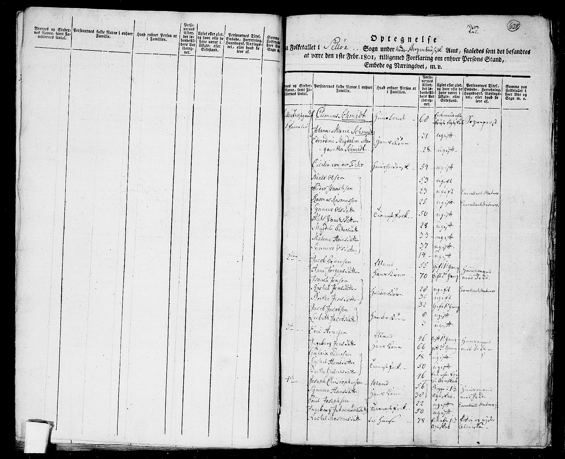 RA, 1801 census for 1441P Selje, 1801, p. 627b-628a