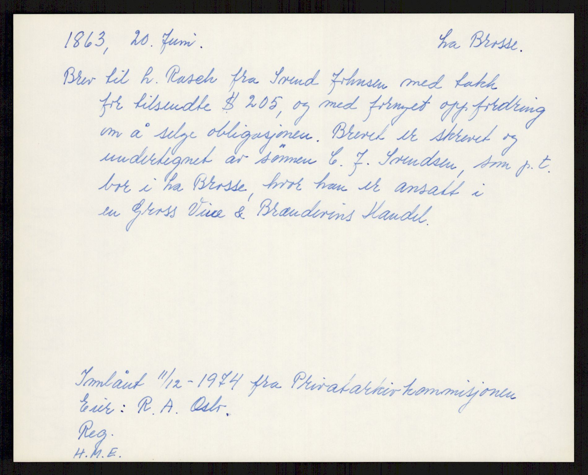 Samlinger til kildeutgivelse, Amerikabrevene, AV/RA-EA-4057/F/L0004: Innlån fra Akershus: Amundsenarkivet - Breen, 1838-1914, p. 18