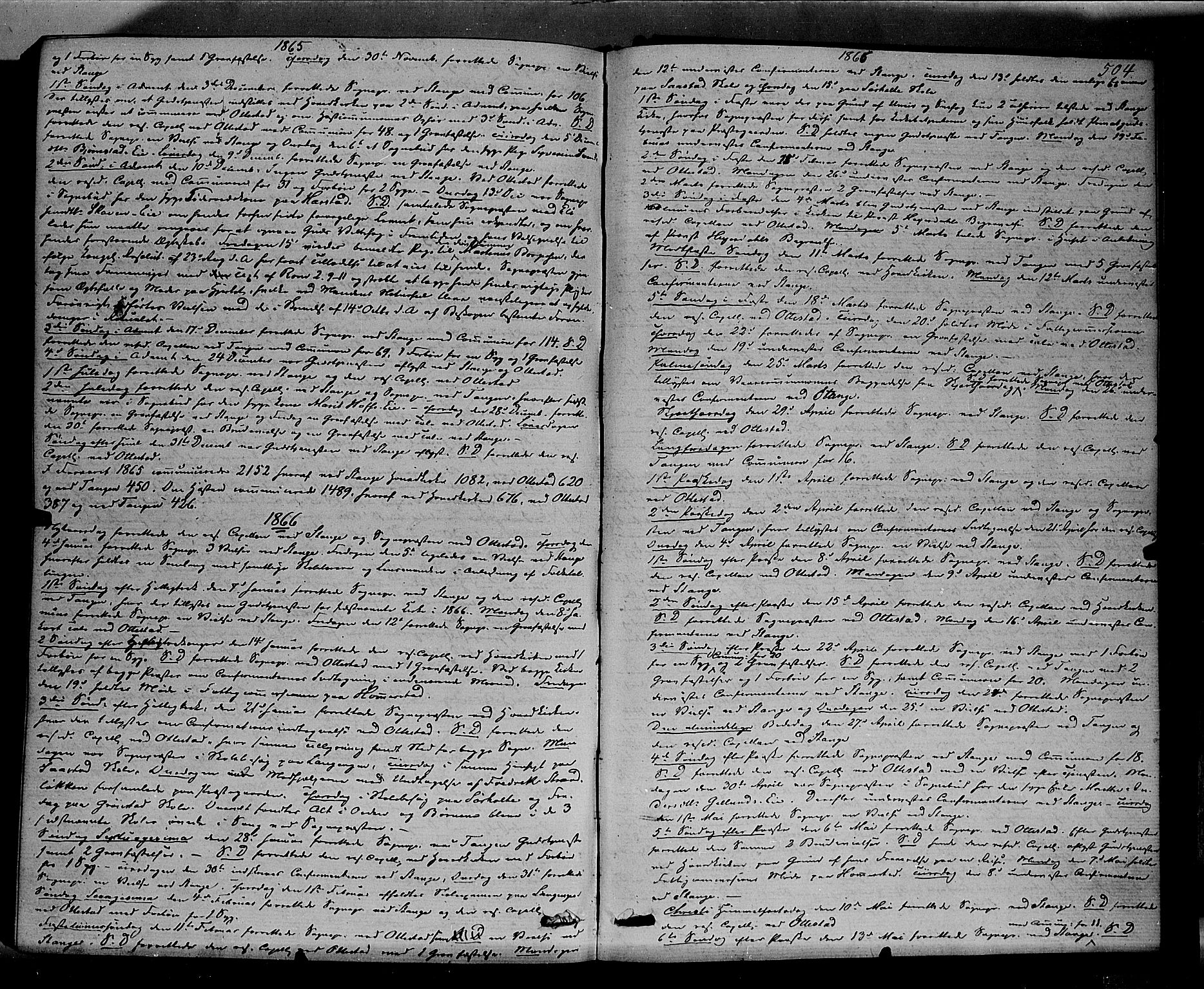 Stange prestekontor, SAH/PREST-002/K/L0013: Parish register (official) no. 13, 1862-1879, p. 504