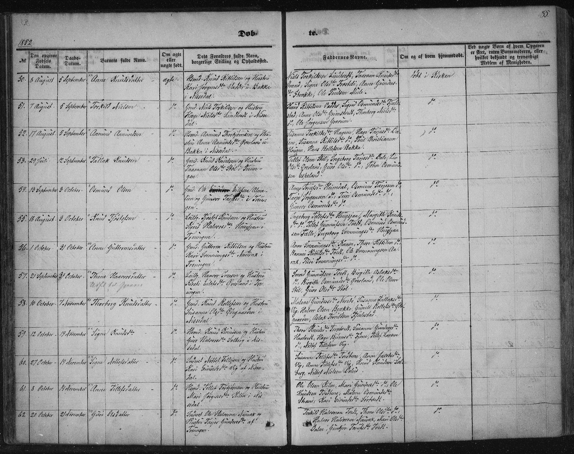 Nissedal kirkebøker, SAKO/A-288/F/Fa/L0003: Parish register (official) no. I 3, 1846-1870, p. 84-85