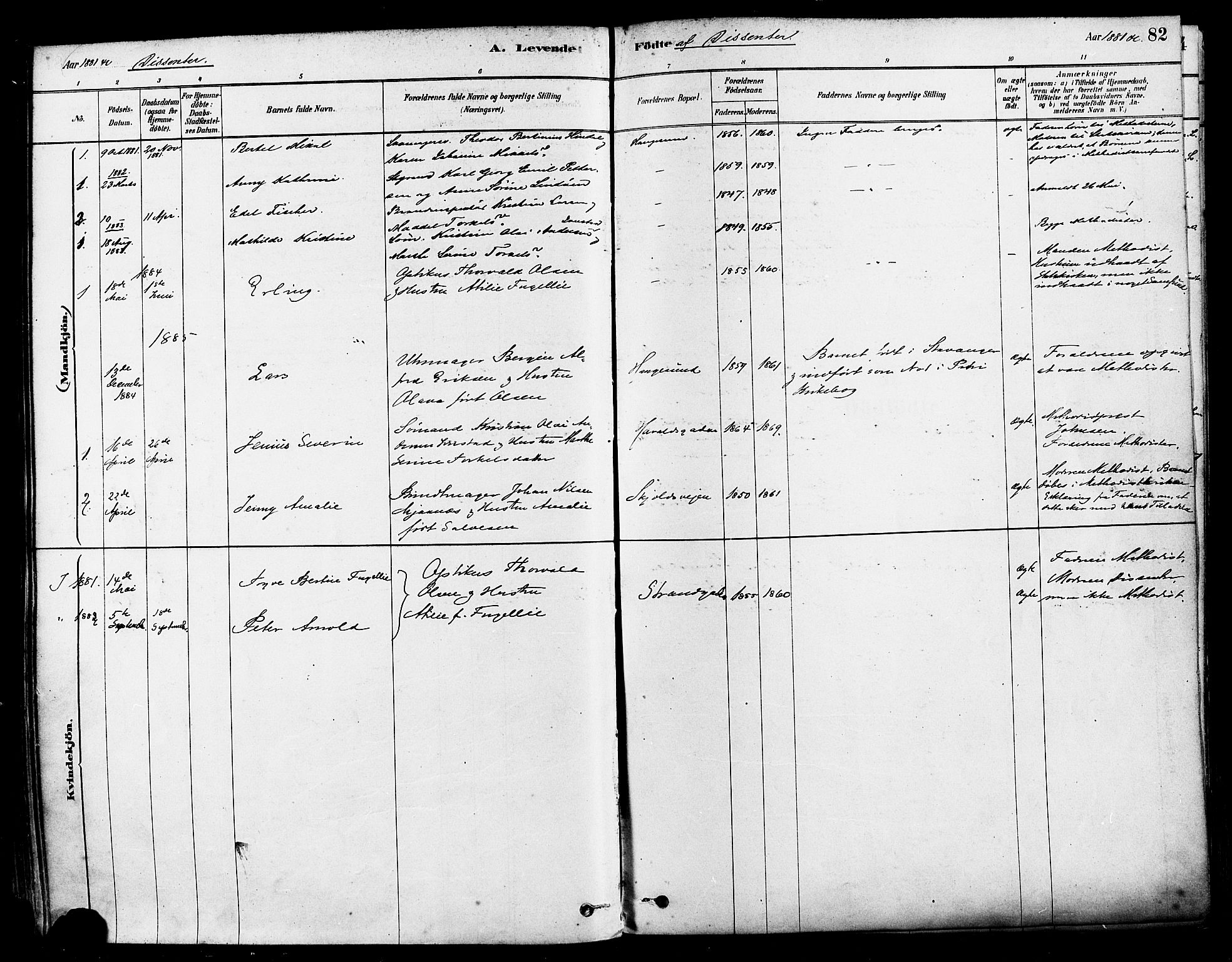 Haugesund sokneprestkontor, SAST/A -101863/H/Ha/Haa/L0001: Parish register (official) no. A 1, 1878-1885, p. 82