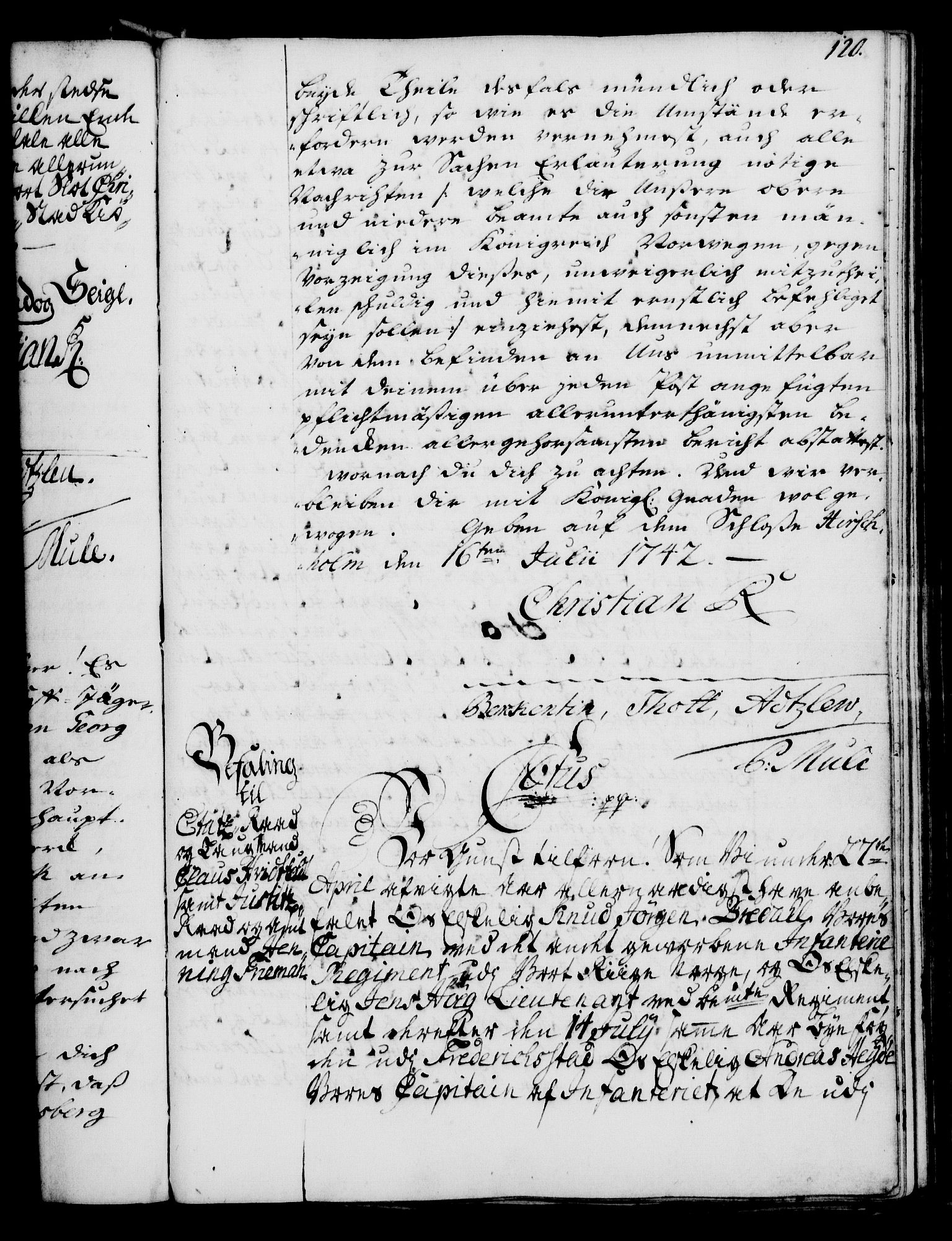 Rentekammeret, Kammerkanselliet, RA/EA-3111/G/Gg/Gga/L0005: Norsk ekspedisjonsprotokoll med register (merket RK 53.5), 1741-1749, p. 120