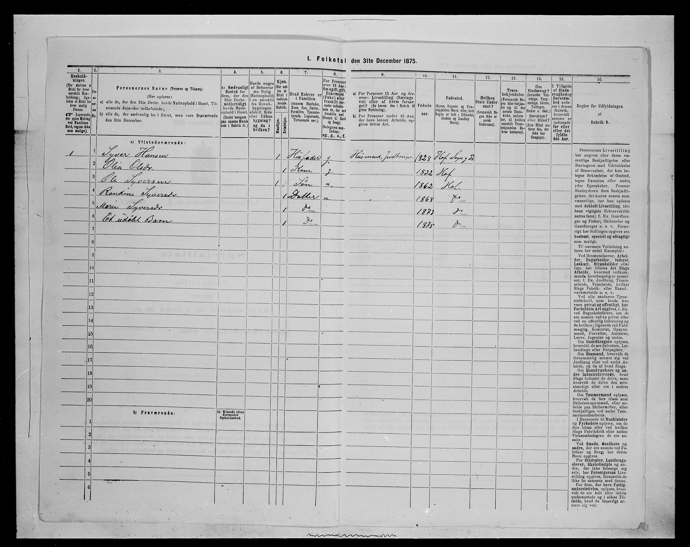 SAH, 1875 census for 0424P Hof, 1875, p. 683