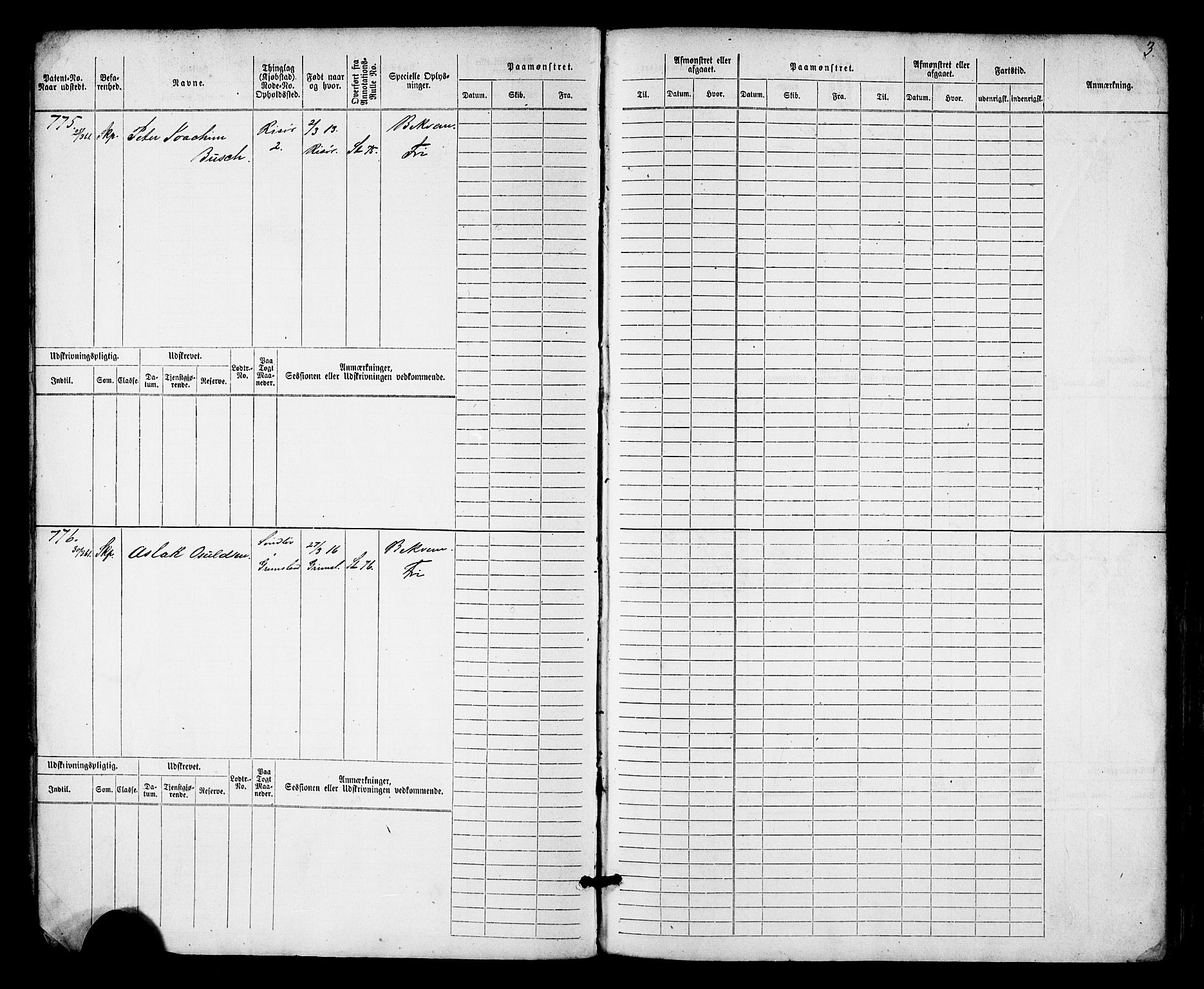 Risør mønstringskrets, AV/SAK-2031-0010/F/Fb/L0011: Hovedrulle nr 771-1527, T-10, 1861-1884, p. 5