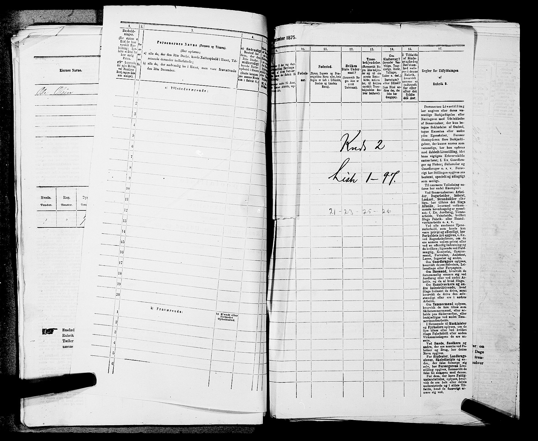 SAKO, 1875 census for 0818P Solum, 1875, p. 271