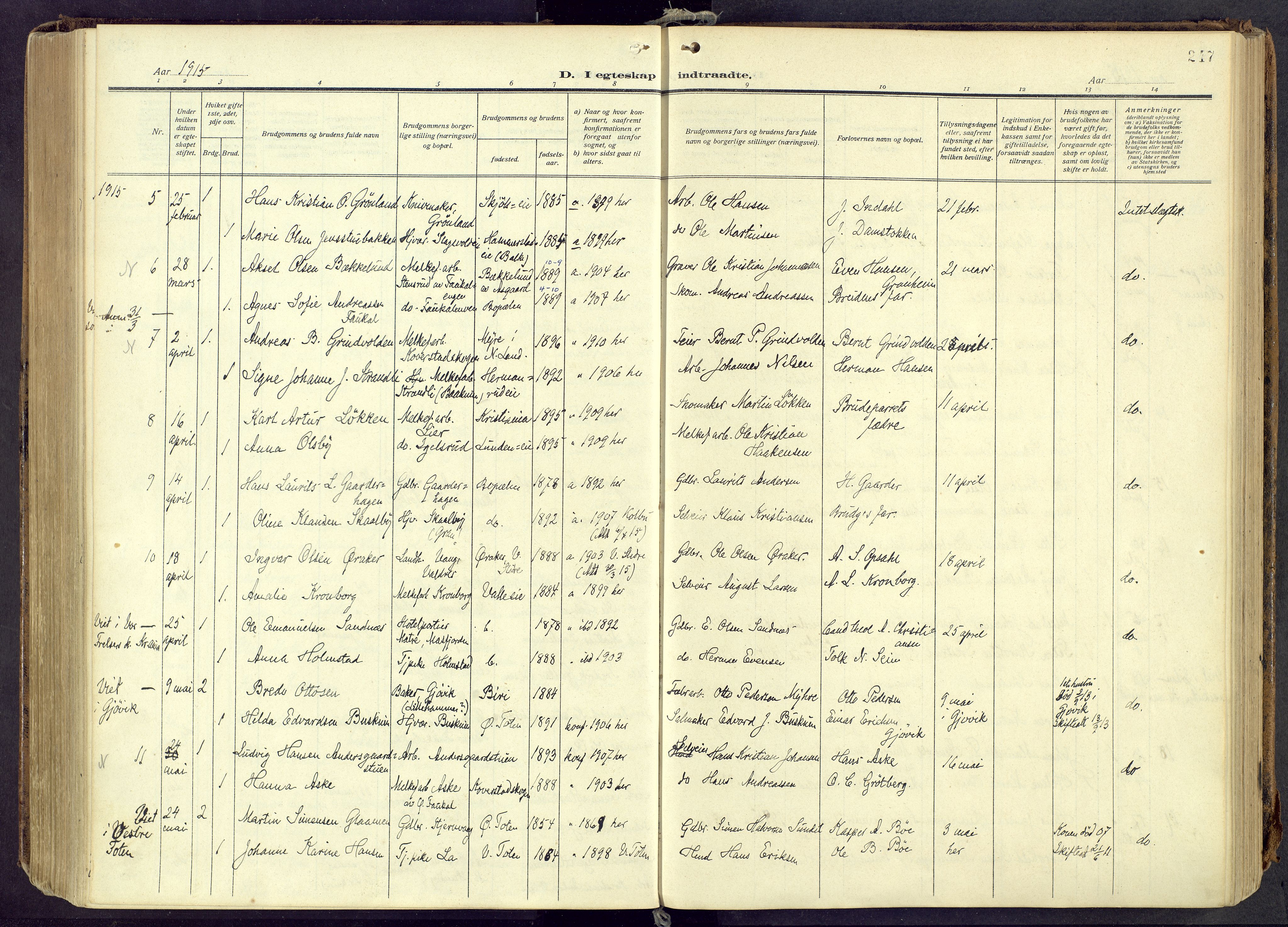 Østre Toten prestekontor, AV/SAH-PREST-104/H/Ha/Haa/L0010: Parish register (official) no. 10, 1910-1920, p. 247