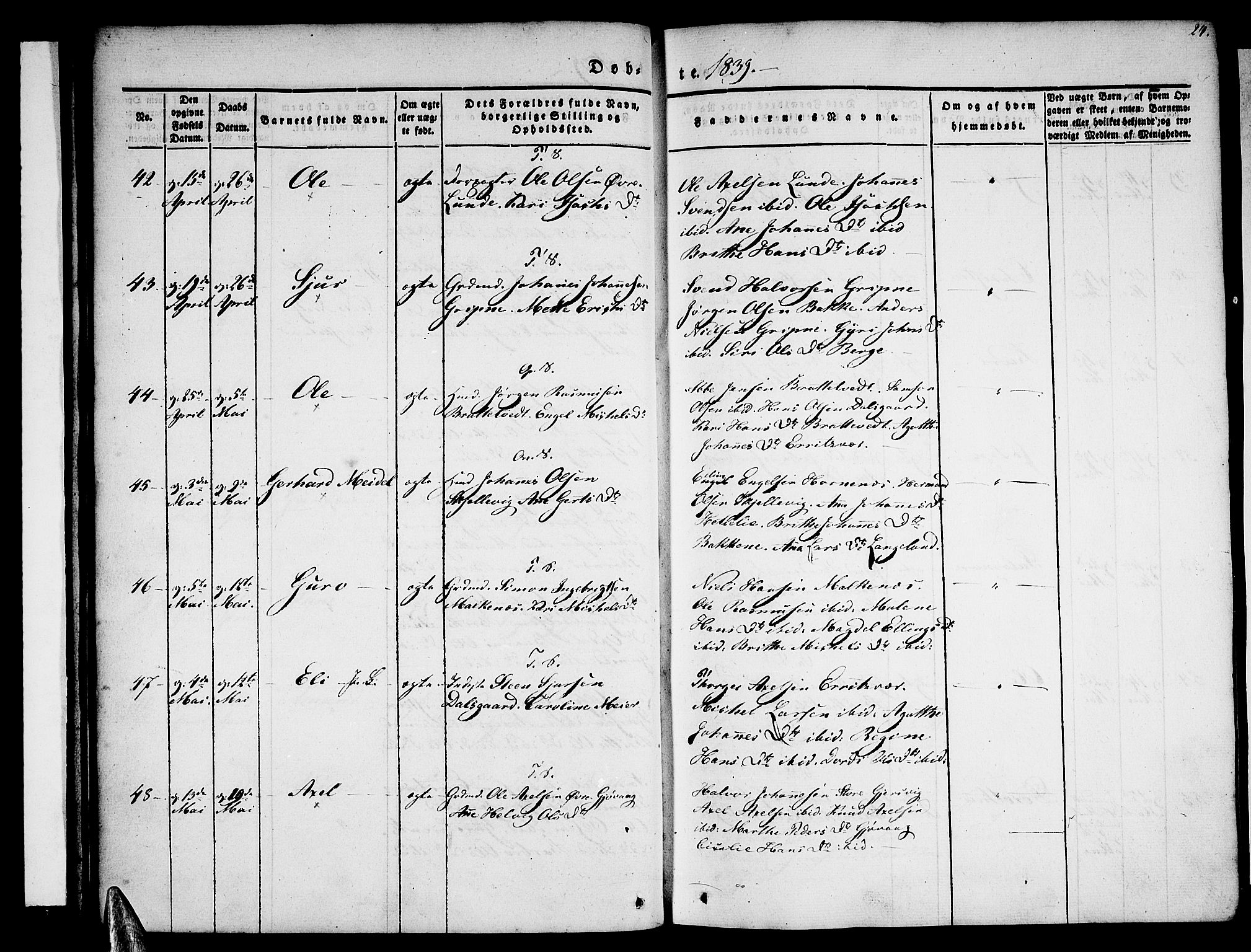 Tysnes sokneprestembete, AV/SAB-A-78601/H/Haa: Parish register (official) no. A 9, 1837-1848, p. 24