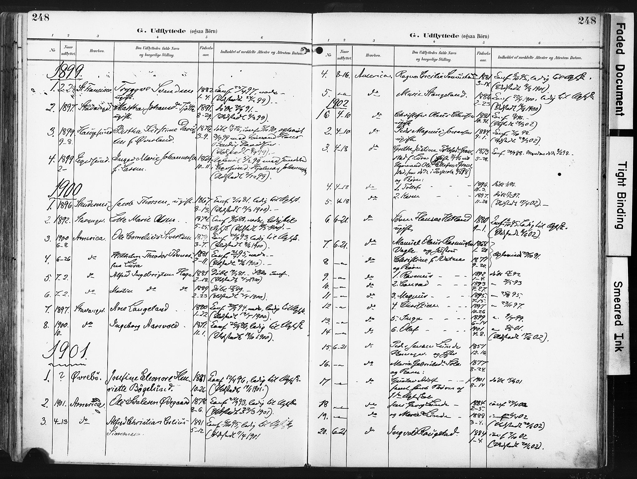 Høyland sokneprestkontor, SAST/A-101799/001/30BA/L0016: Parish register (official) no. A 16, 1899-1911, p. 248