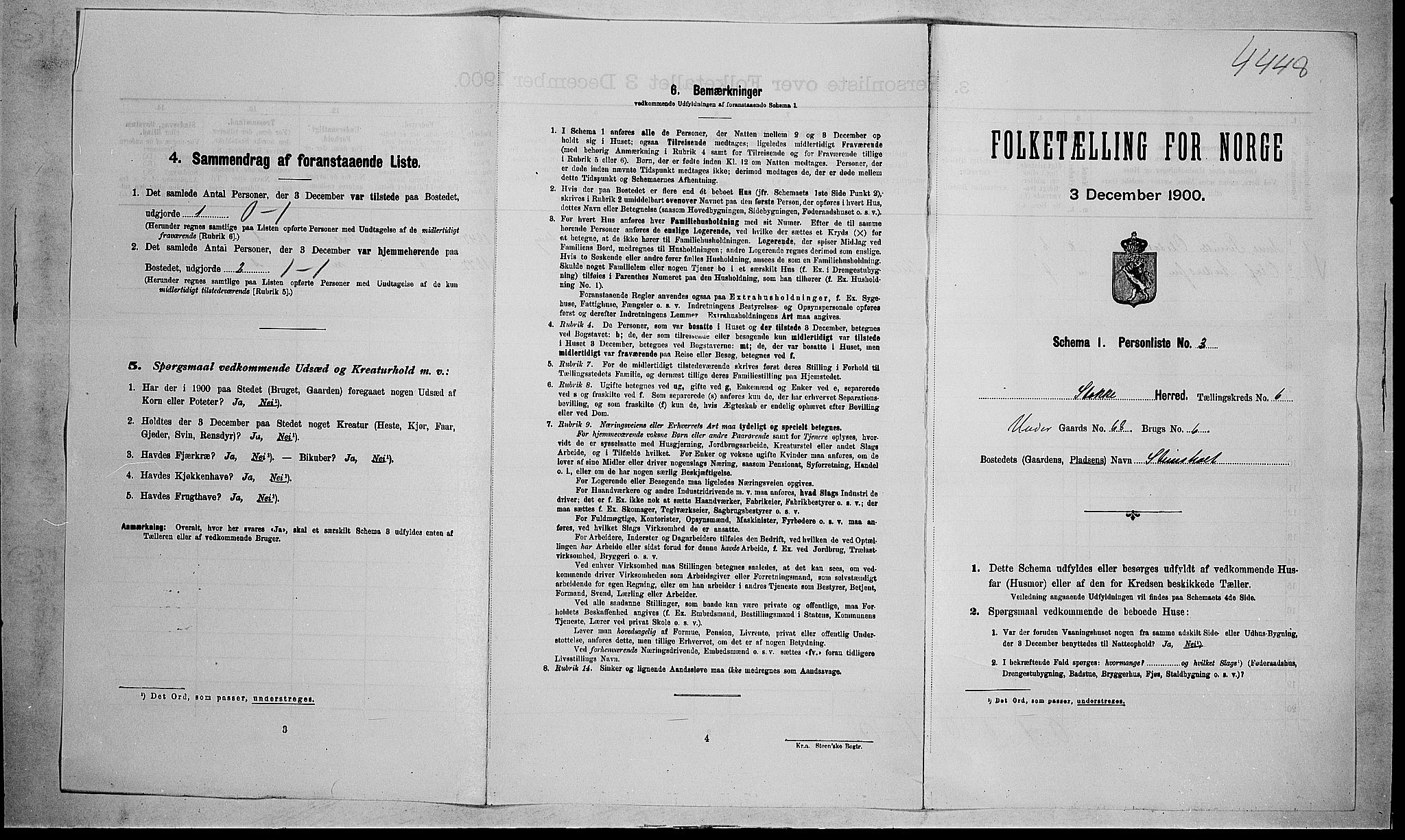 RA, 1900 census for Stokke, 1900, p. 1083