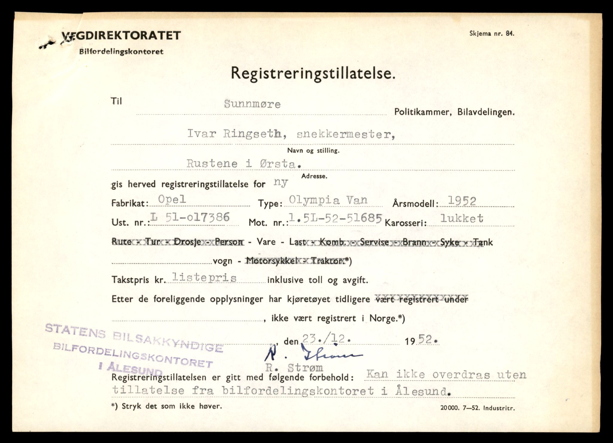 Møre og Romsdal vegkontor - Ålesund trafikkstasjon, AV/SAT-A-4099/F/Fe/L0019: Registreringskort for kjøretøy T 10228 - T 10350, 1927-1998, p. 827