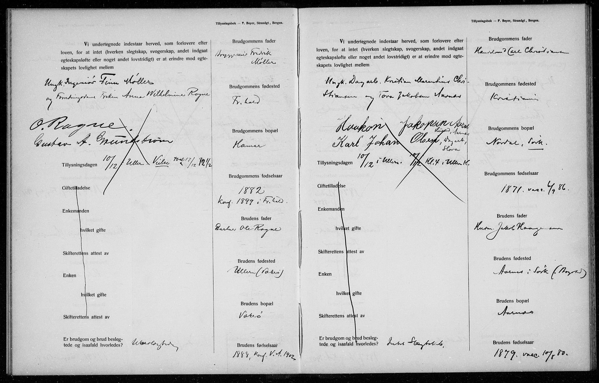 Ullern prestekontor Kirkebøker, AV/SAO-A-10740/H/L0001: Banns register no. 1, 1911-1916