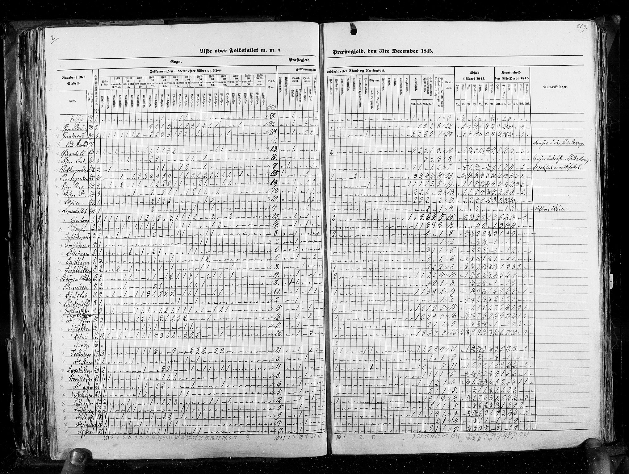 RA, Census 1845, vol. 3: Hedemarken amt og Kristians amt, 1845, p. 209