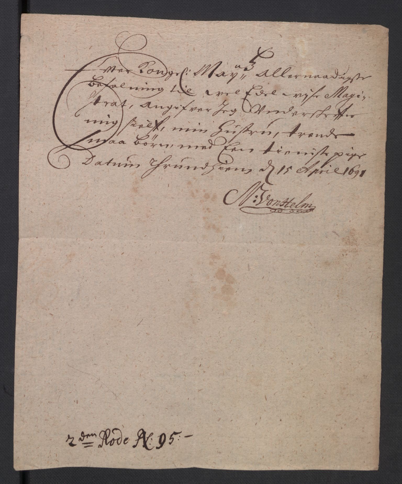 Rentekammeret inntil 1814, Reviderte regnskaper, Byregnskaper, AV/RA-EA-4066/R/Rs/L0506: [S2] Kontribusjonsregnskap, 1691-1692, p. 127