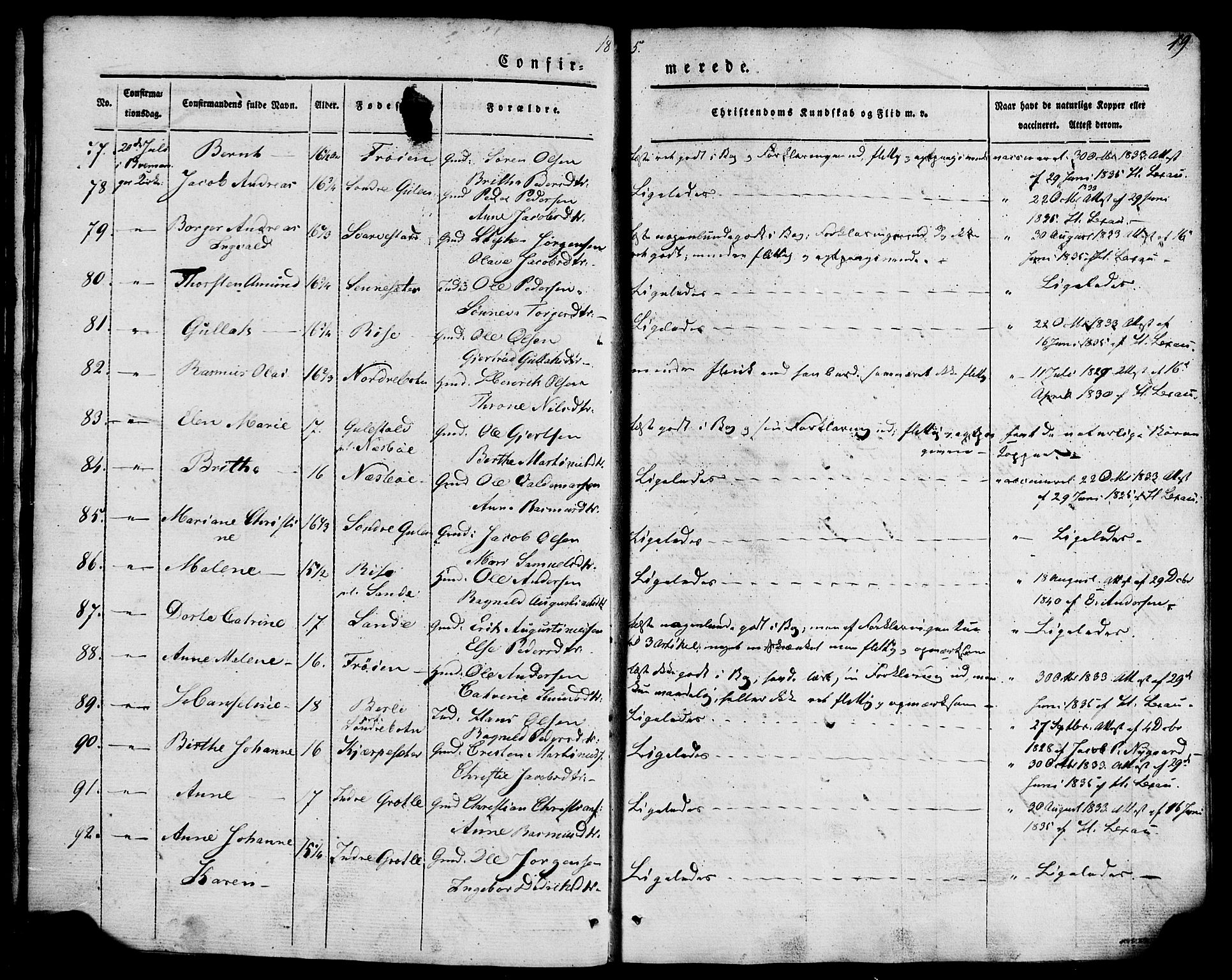 Kinn sokneprestembete, AV/SAB-A-80801/H/Haa/Haaa/L0007: Parish register (official) no. A 7, 1841-1858, p. 19