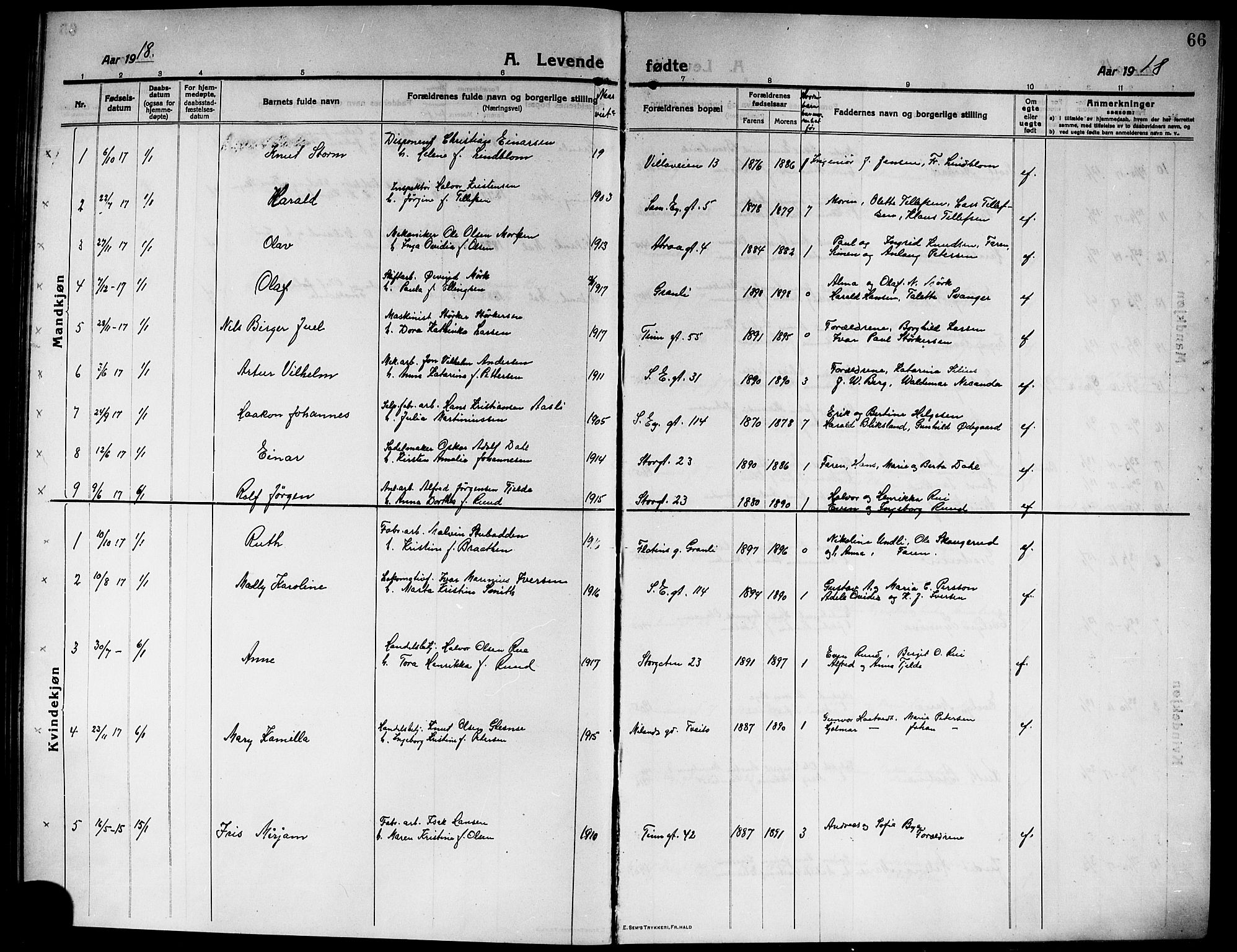 Rjukan kirkebøker, SAKO/A-294/G/Ga/L0002: Parish register (copy) no. 2, 1913-1920, p. 66