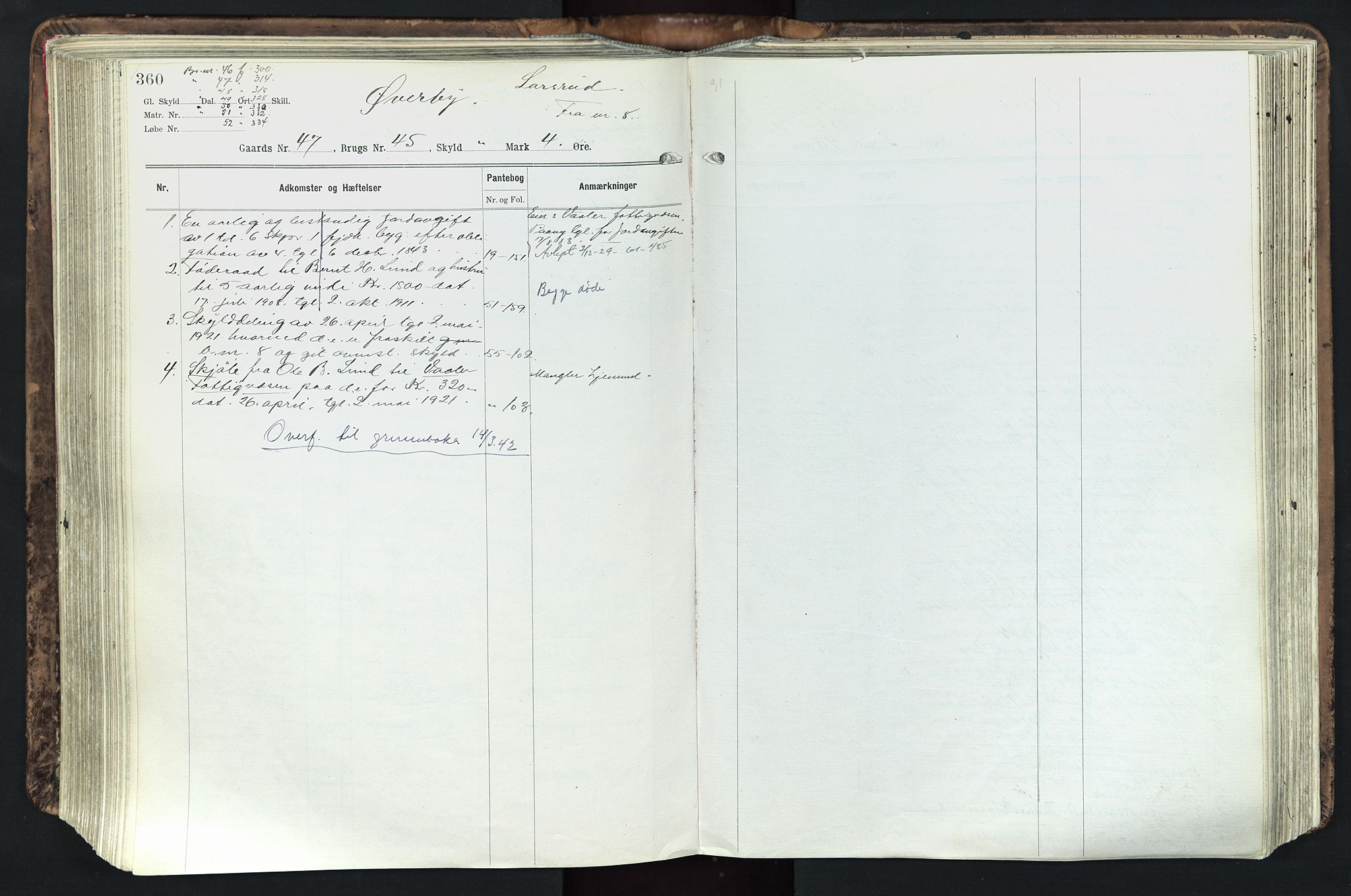 Solør tingrett, AV/SAH-TING-008/H/Ha/Hak/L0003: Mortgage register no. III, 1900-1935, p. 360