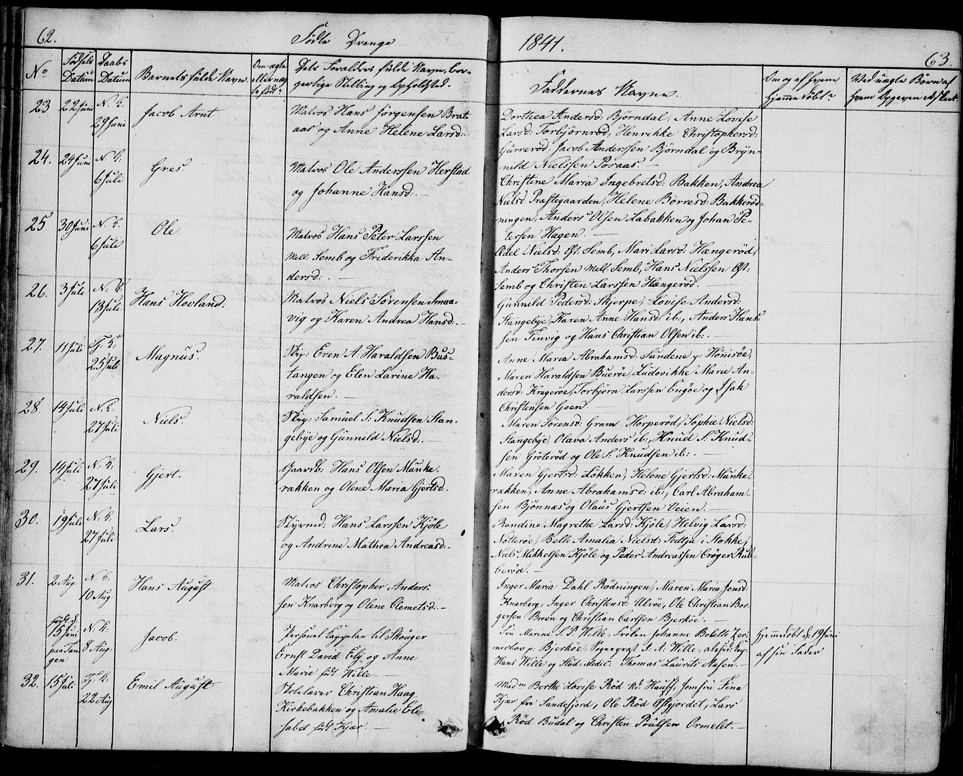 Nøtterøy kirkebøker, AV/SAKO-A-354/F/Fa/L0005: Parish register (official) no. I 5, 1839-1852, p. 62-63