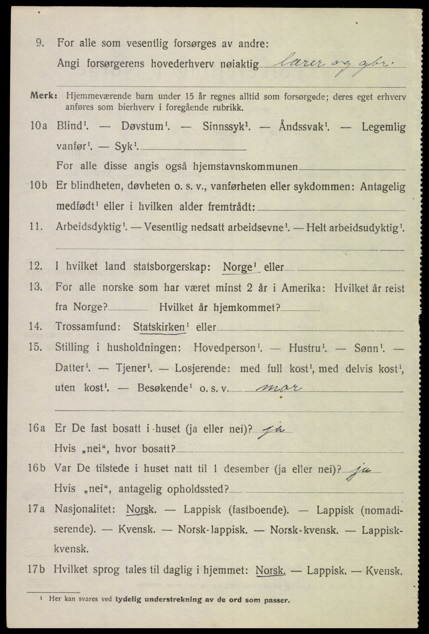 SAT, 1920 census for Evenes, 1920, p. 6017