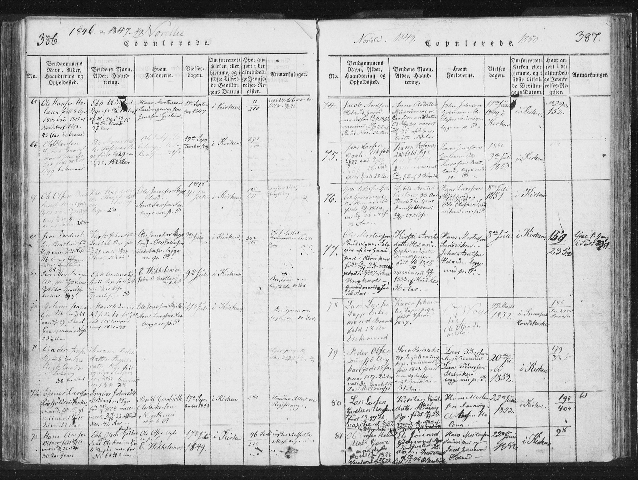 Ministerialprotokoller, klokkerbøker og fødselsregistre - Nord-Trøndelag, SAT/A-1458/755/L0491: Parish register (official) no. 755A01 /1, 1817-1864, p. 386-387