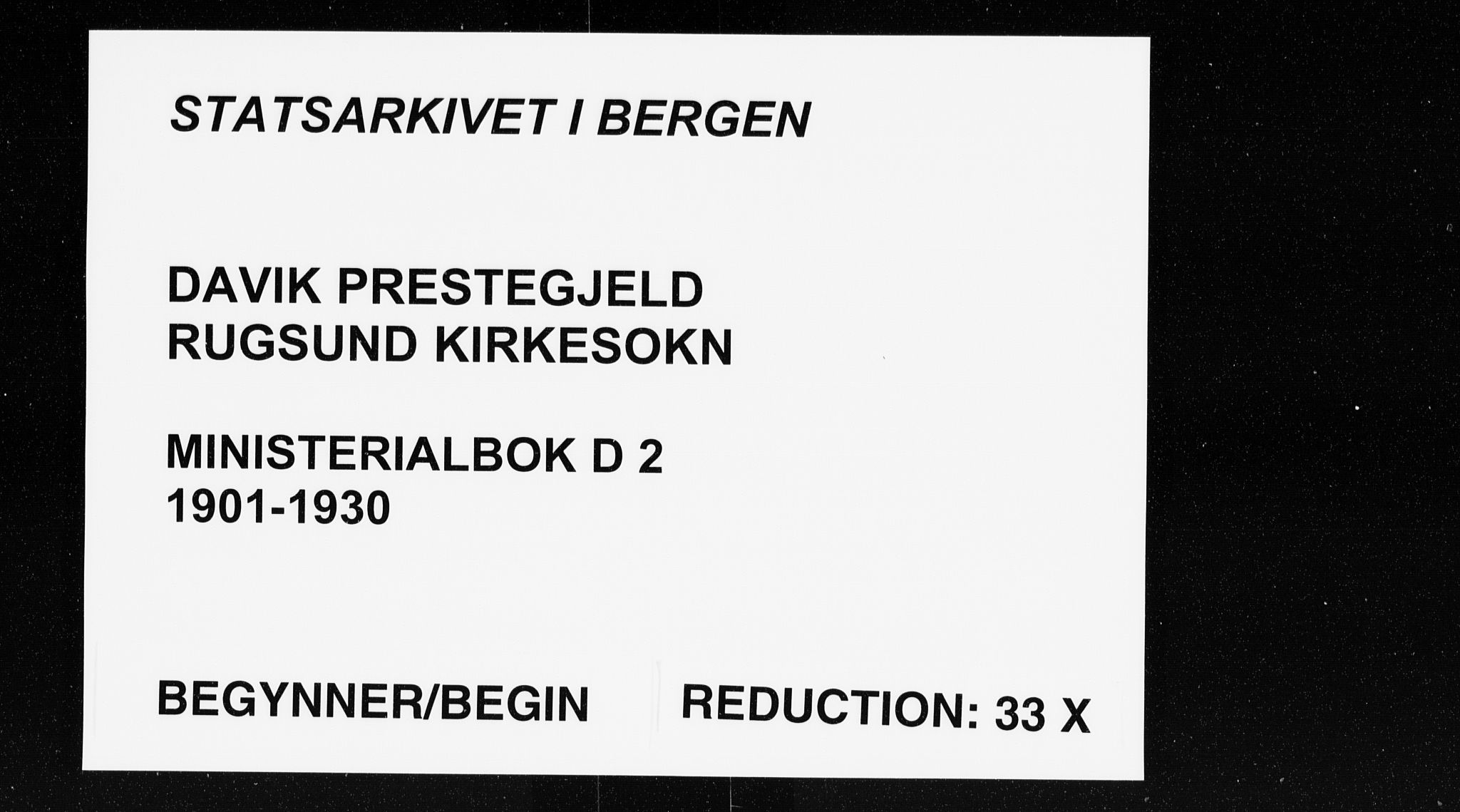 Davik sokneprestembete, SAB/A-79701/H/Haa/Haad/L0002: Parish register (official) no. D 2, 1901-1930