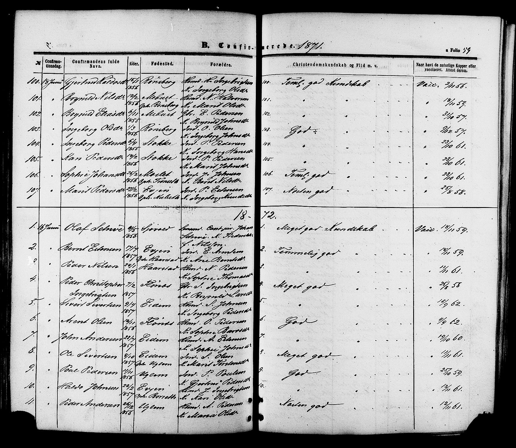 Ministerialprotokoller, klokkerbøker og fødselsregistre - Sør-Trøndelag, AV/SAT-A-1456/695/L1147: Parish register (official) no. 695A07, 1860-1877, p. 59