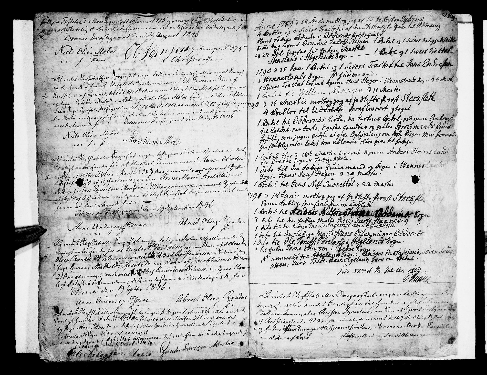 Oddernes sokneprestkontor, SAK/1111-0033/F/Fa/Faa/L0004: Parish register (official) no. A 4, 1764-1820, p. 283