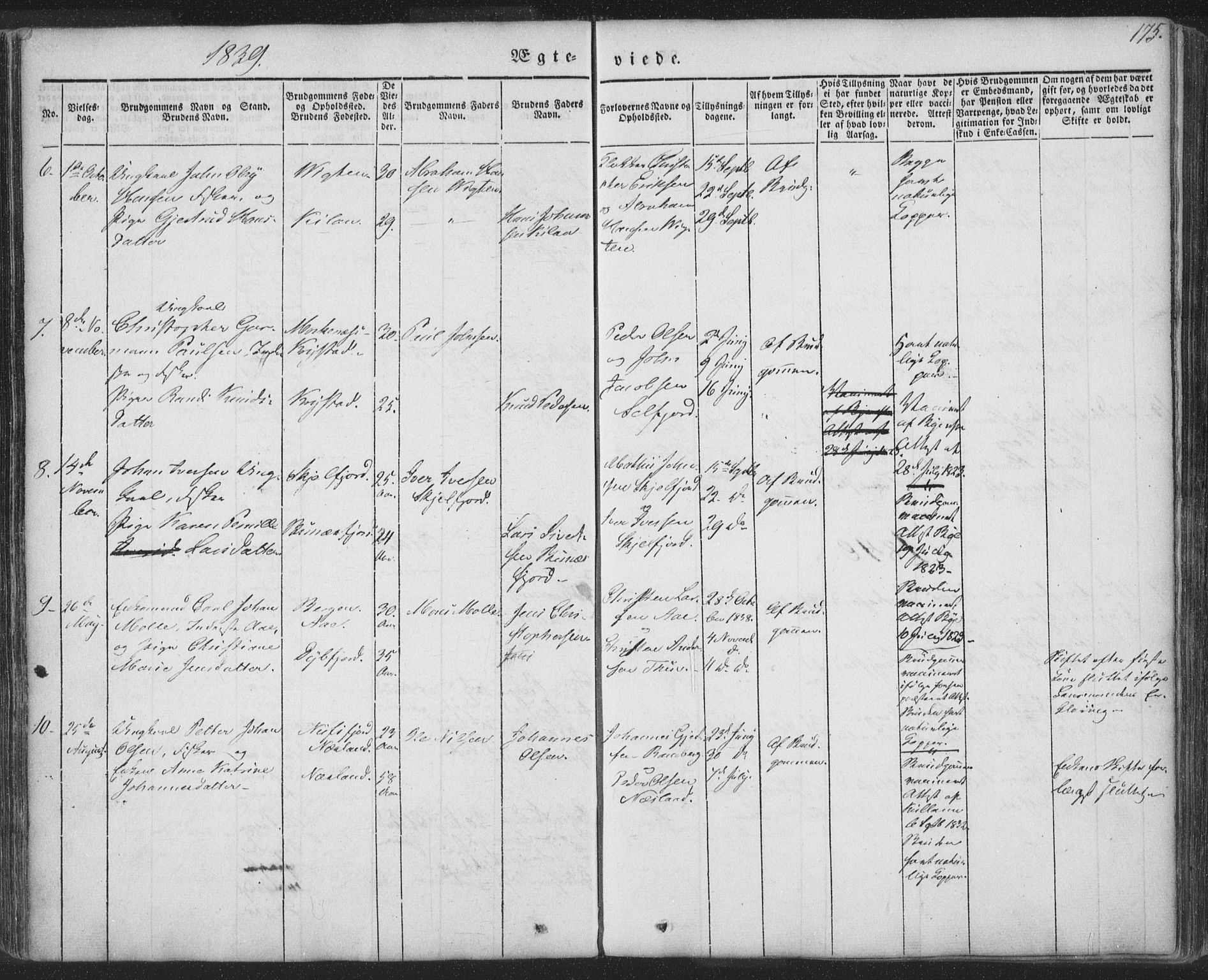 Ministerialprotokoller, klokkerbøker og fødselsregistre - Nordland, AV/SAT-A-1459/885/L1202: Parish register (official) no. 885A03, 1838-1859, p. 175